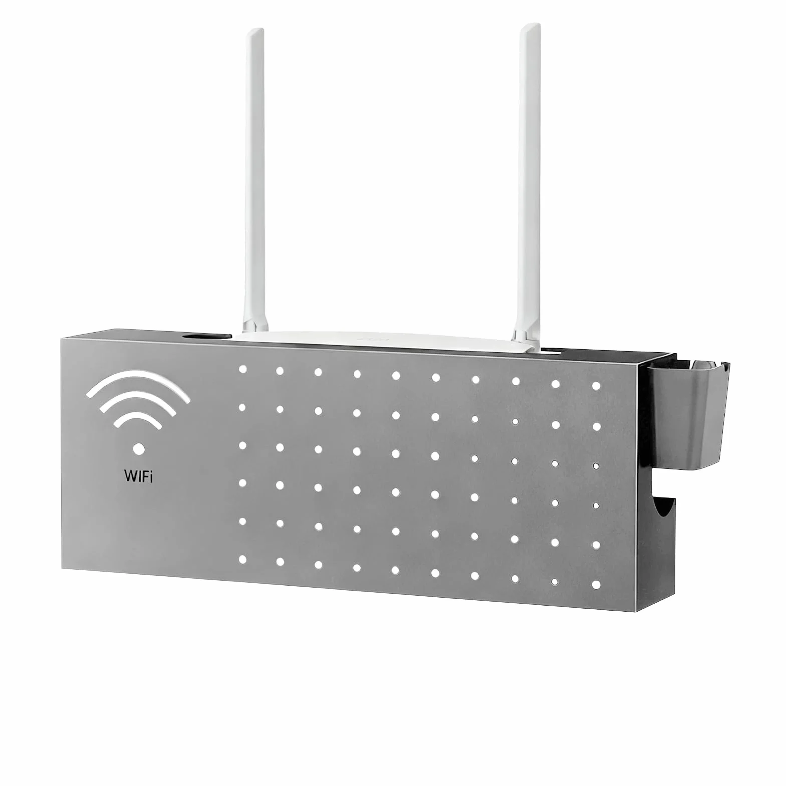 Na Router Organizator Domowy Ścienny ze Stali Węglowej | Pudełko Na Router WiFi Do Ukrywania Domowego Sprzętu Takiego Jak Internet TV Biurko Gniazdo