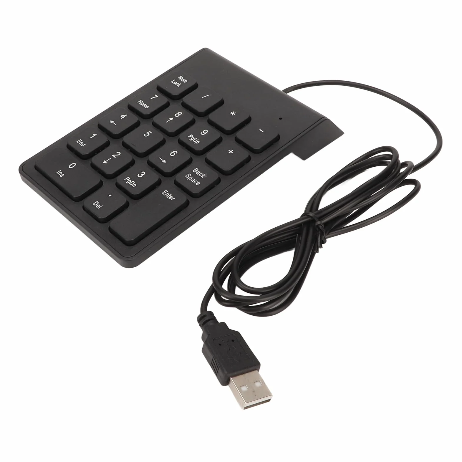 Bewinner Zewnętrzna klawiatura numeryczna z kablem USB, 18 przycisków, do laptopa, ciche pisanie, ergonomiczna klawiatura numeryczna do księgów bankowych, Plug and Play (1 szt.)