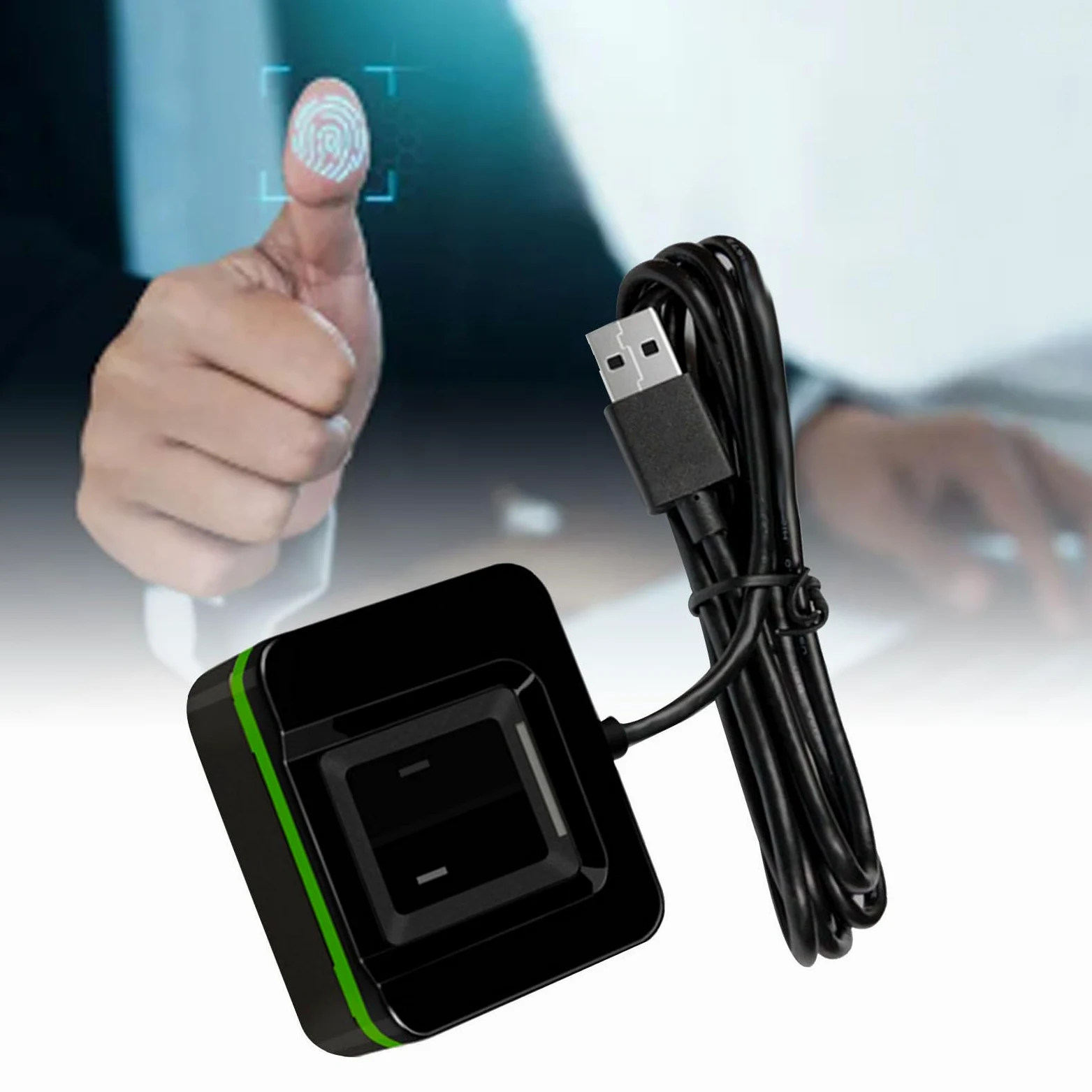 Tnfeeon Czytnik Linii Papilarnych USB, Biometryczny Skaner Linii Papilarnych z Kablem o Długości 5,9 Stopy do Komputera PC, moduł Zbierający USB Typu Plug and Play (ZKLIVE20R)