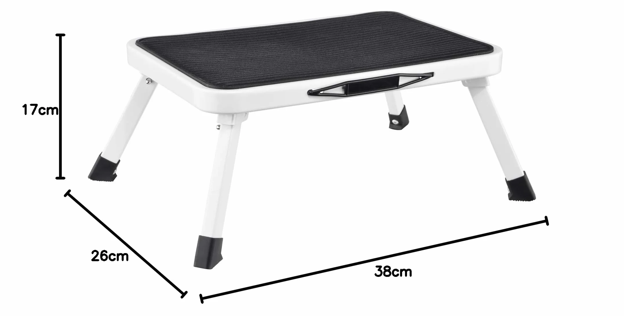 Haushalt International Stopnie składane 38 x 26 x 17,5 cm sw/WSS