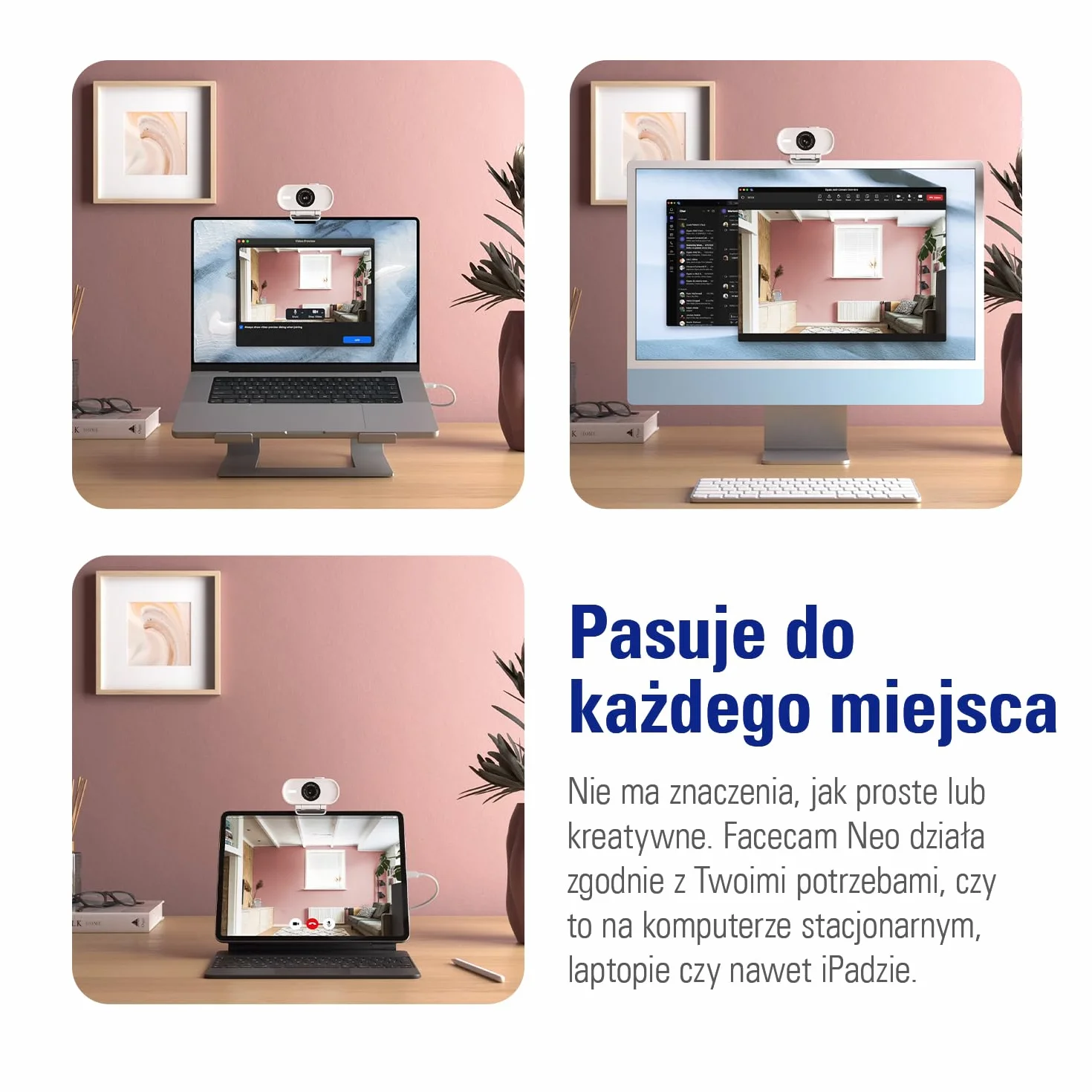 Elgato Facecam Neo – kamera internetowa Full HD z przesuwaną osłoną prywatności, korekcja światła, do wideorozmów, transmitowania, Teams/Zoom/Slack/OBS/Twitch/YouTube – USB-C/Plug & Play PC/laptop/Mac