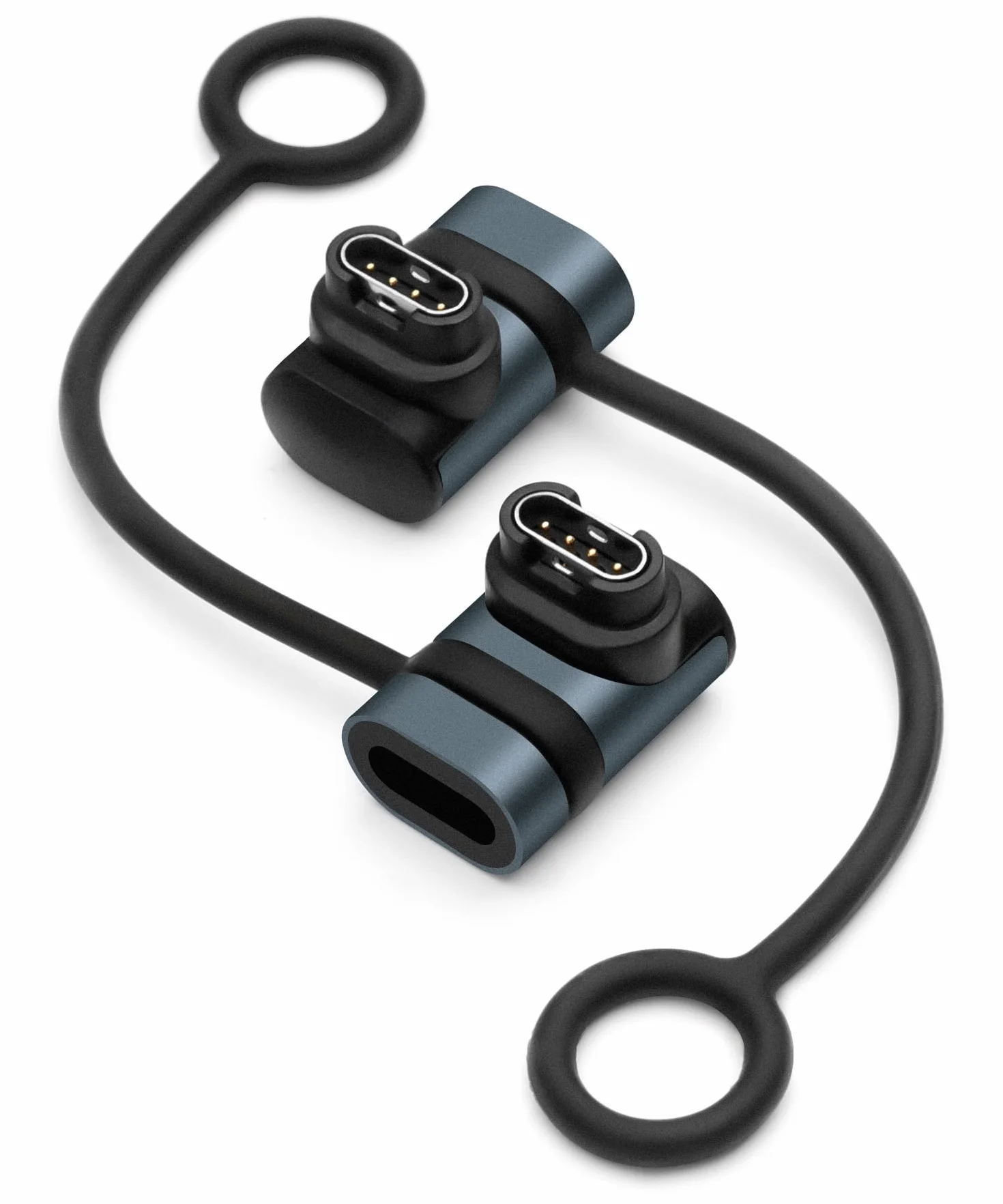 Adaptery do ładowarki do zegarków (opakowanie 2), złącze ładowania typu C żeńskie na męskie kompatybilne z Garmin Fenix 7/7S/7X/6/6X/6S i więcej - szary