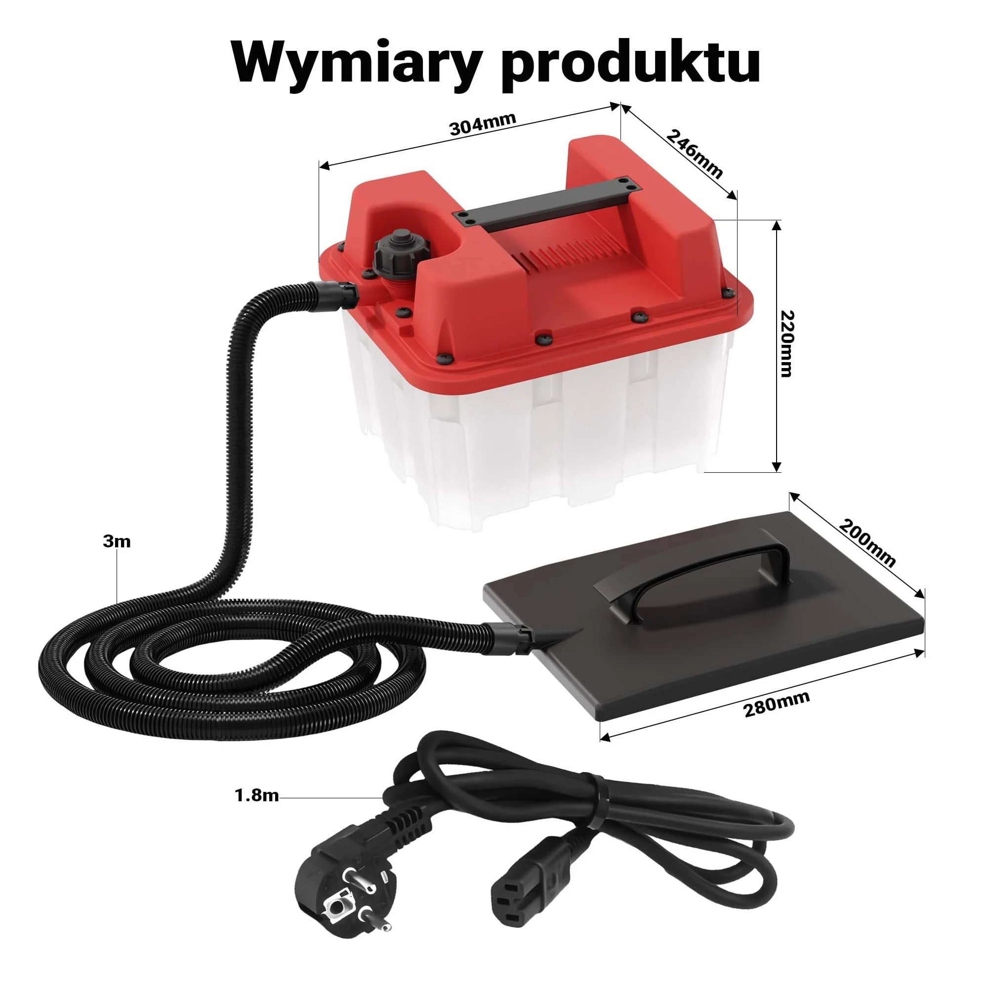 Urządzenie do usuwania tapet na parę z pojemnikiem 4,5l mocą 2200W i czasem pracy 70 minut parownica