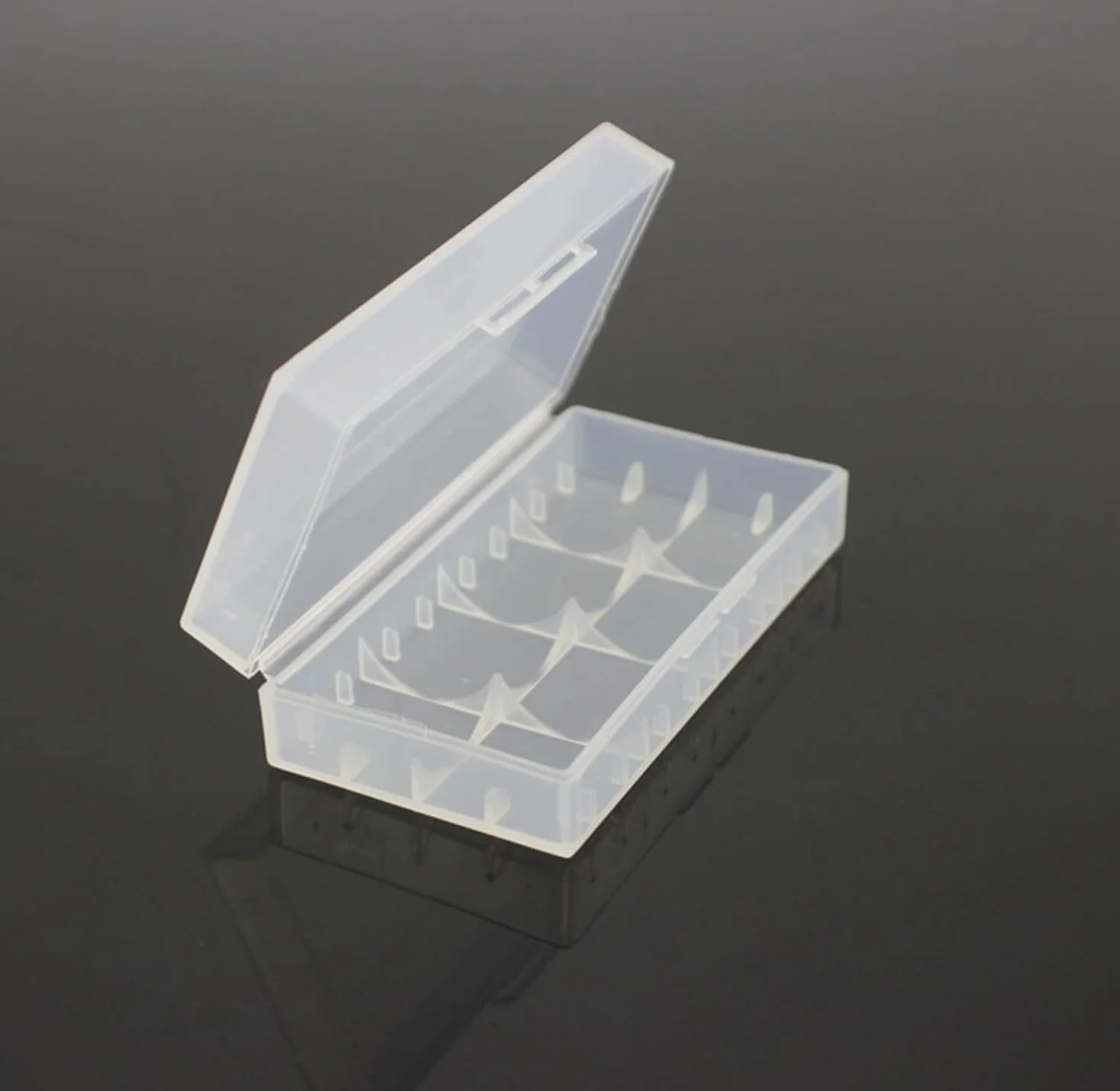 Etui do przechowywania baterii 18650/18350/CR123A/17670 plastikowe przezroczyste 12 szt.
