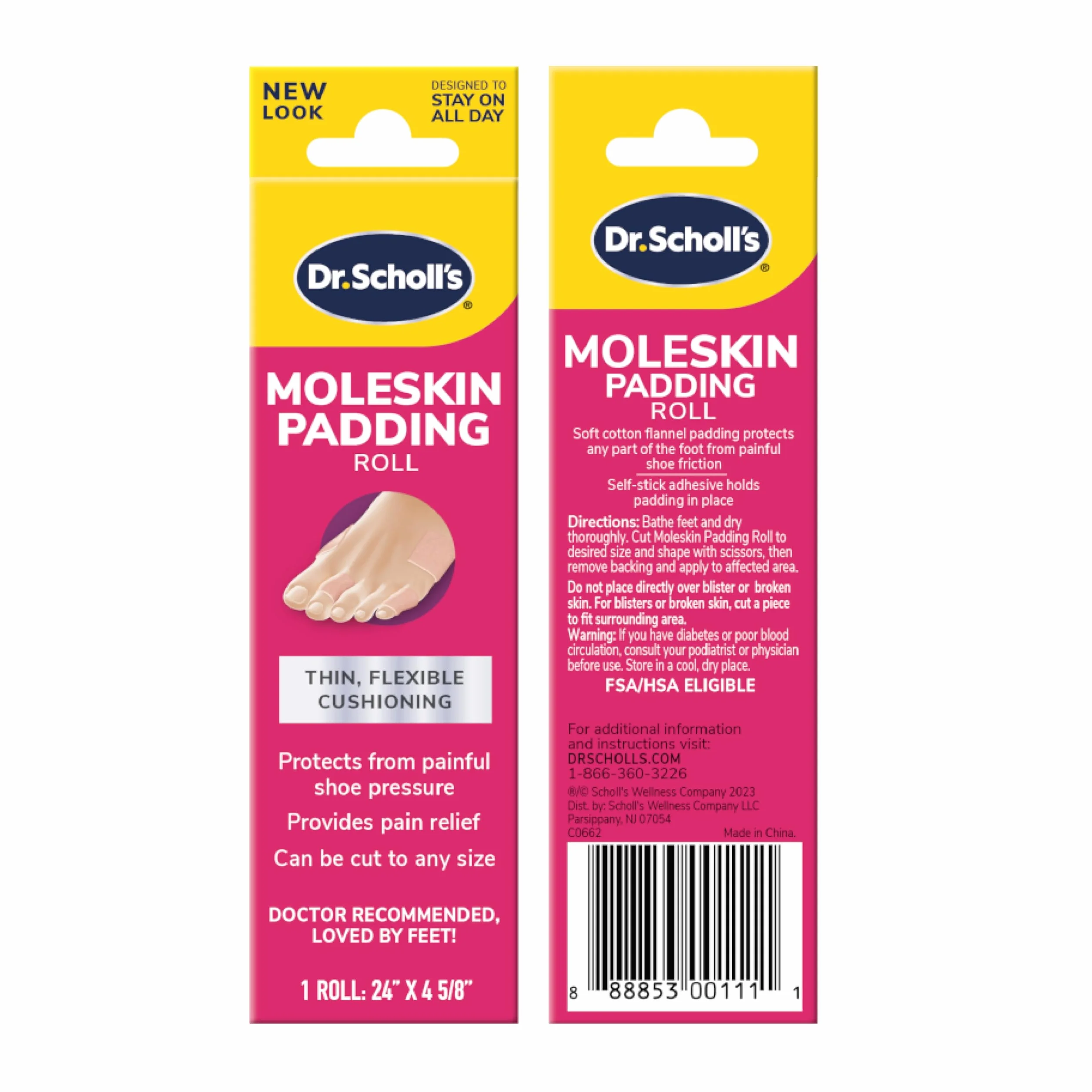 Dr. Scholls 284003 24in. x 4 .63in. Moleskin Roll, 4