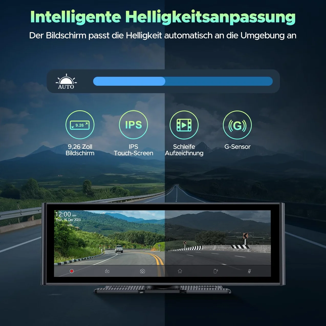 Lamto Radio Samochodowe 9,26" Apple Carplay Android Auto Przednia Kamera 4K 1080P Bluetooth 5.0 FM