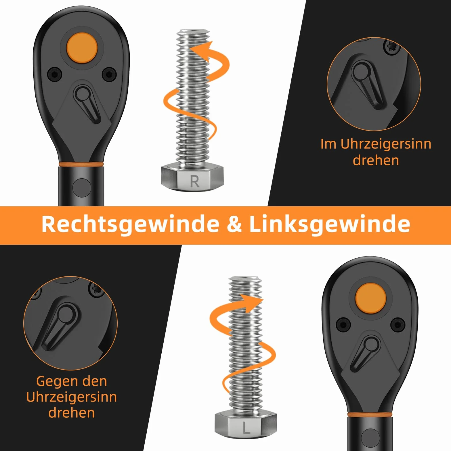 Klucz dynamometryczny 3/8", 72 zęby, dwustronna głowica grzechotkowa, 5-60 Nm, zestaw kluczy do roweru, motocykla i samochodu, wymiana świec zapłonowych, z adapterem 3/8" na 1/4", przegub uniwersalny