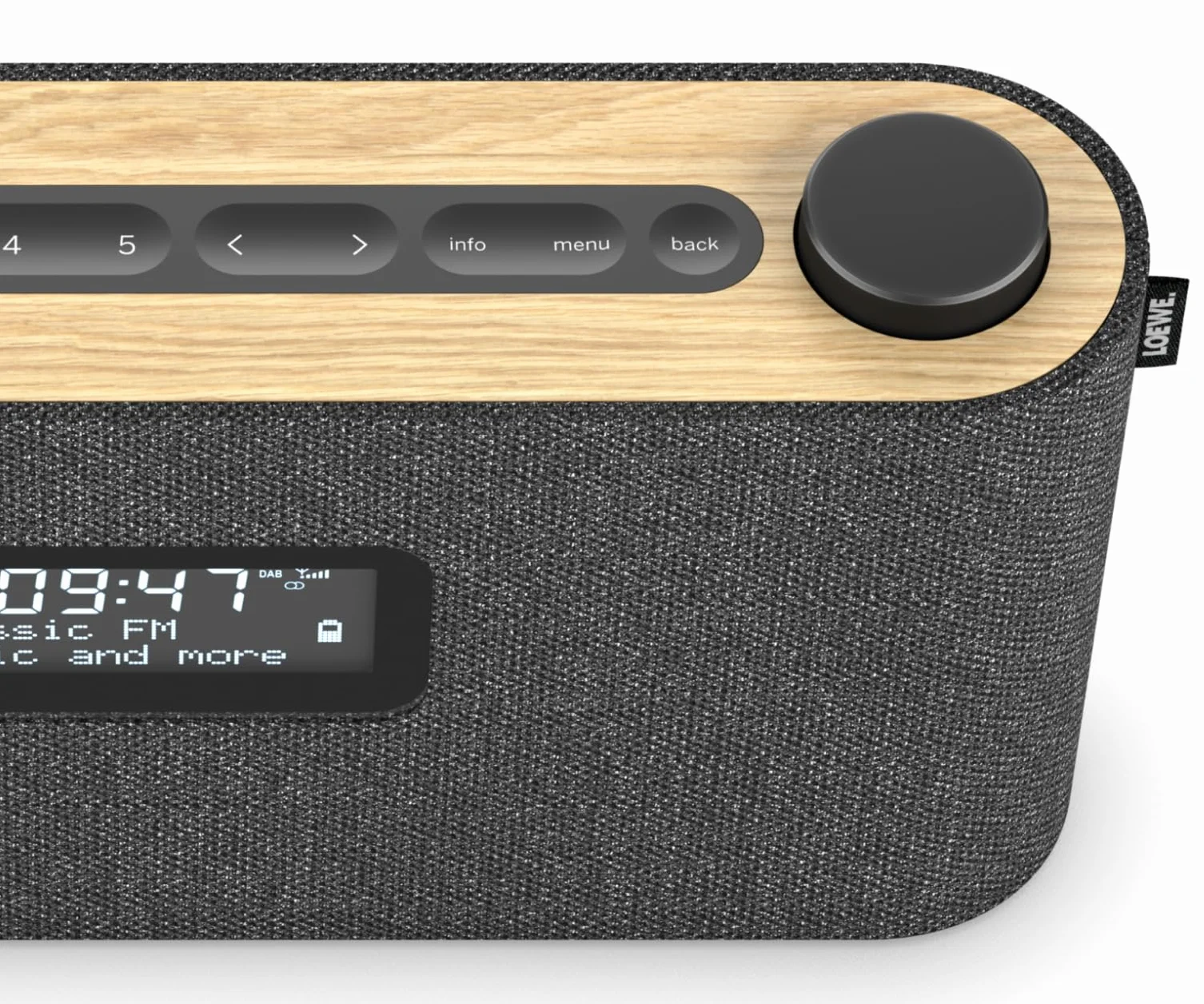 Loewe DAB+ Radio 28 W z dźwiękiem Hi-Fi LCD 14h Odtwarzania Ładowanie USB-C Naturalny Dąb