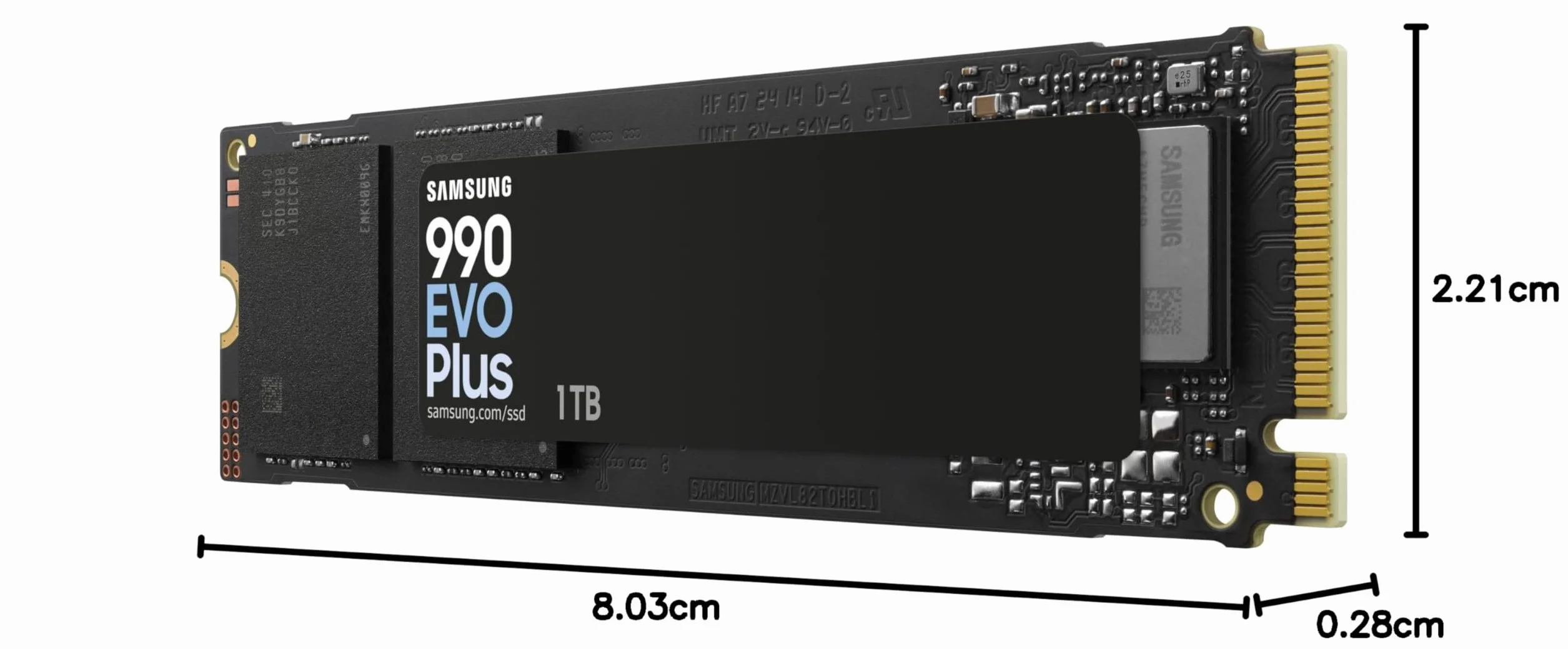 Dysk SSD Samsung 990 EVO Plus NVMe M.2 1 TB, PCIe 4.0 x4 / PCIe 5.0 x2, NVMe 2.0 (2280), odczyt 7150 MB/s, zapis 6300 MB/s, wewnętrzny dysk SSD do gier i edycji grafiki, MZ-V9S1T0BW