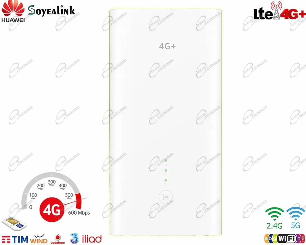 B628-350 4G LTE 600 Mb/s DL/150 Mbps UL 2,4 GHz/5 GHz WiFi 64 urządzenia 2 x TS9