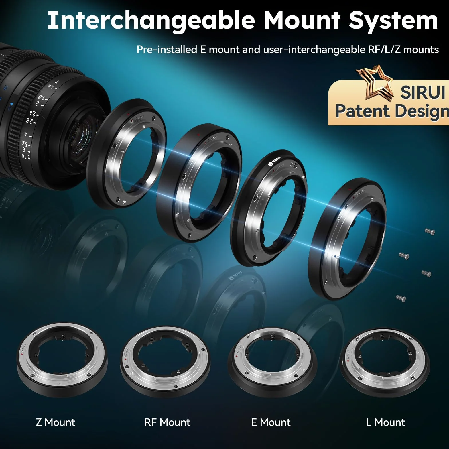 SIRUI VP-1 Vision Prime 1 T1.4 pełnoklatkowy obiektyw Cine 35 mm ręczny obiektyw kinowy z mocowaniem E, RF/Z/L, czarny