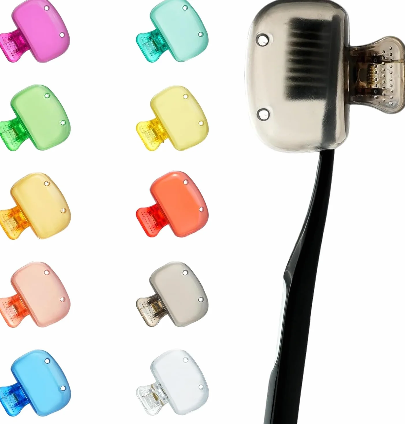 Zoyiancy 10 sztuk osłonki ochronne na szczoteczki do zębów, przenośne etui na szczoteczki do zębów do podróży, pokrowce na główki szczoteczek odpowiednie dla rodziny, podróży służbowych (10 kolorów)
