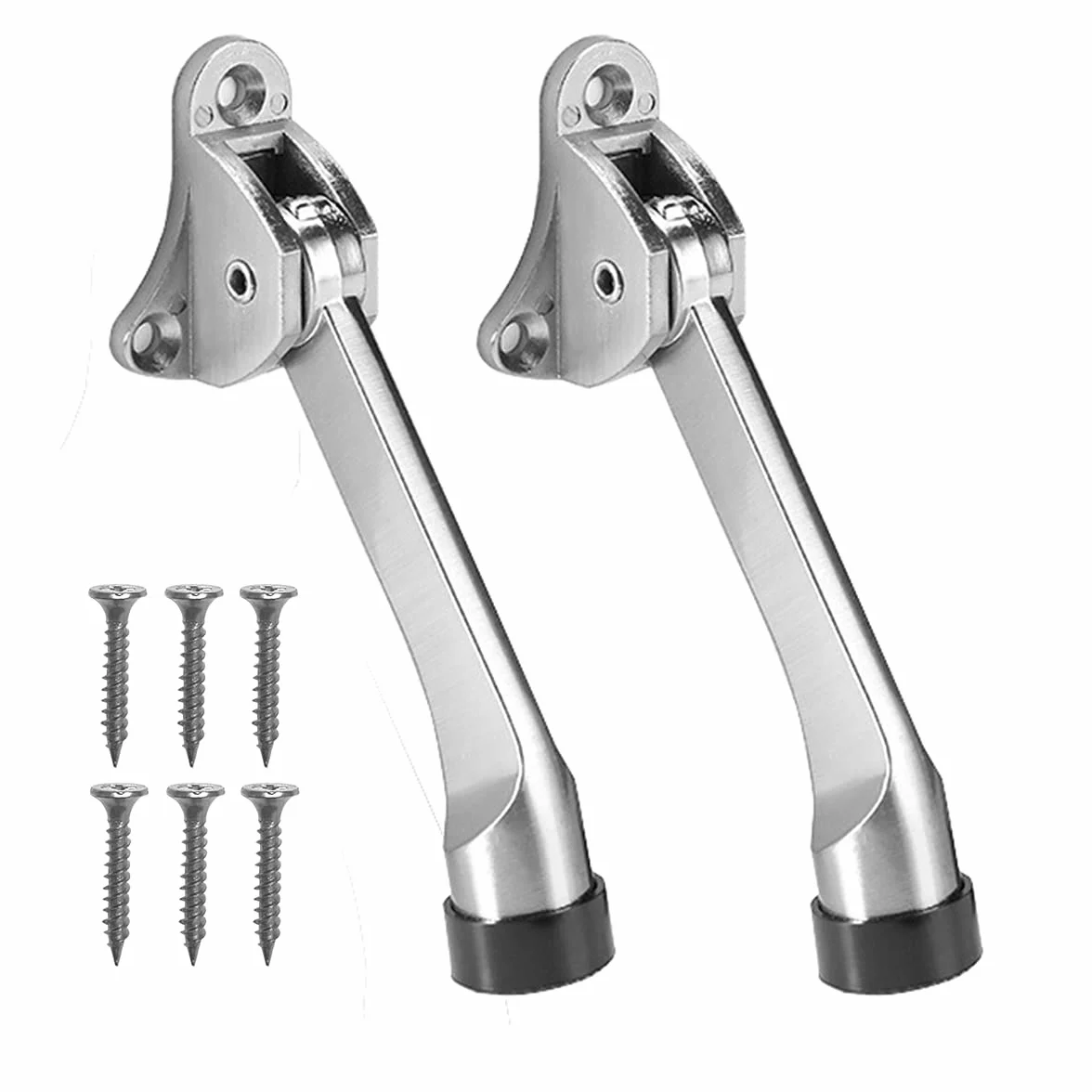2 sztuki uchwyty do drzwi, jednorazowo regulowany metalowy stoper do drzwi, stoper do drzwi ze stopu cynku z gumowym odbojem, 13 cm do drzwi wewnętrznych i zewnętrznych, drzwi balkonowych