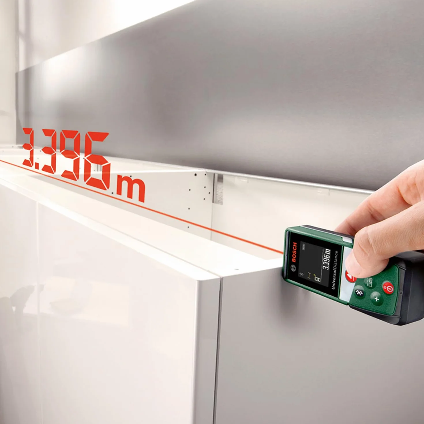 Bosch Home And Garden Dalmierz Laserowy Universaldistance 50 C (Precyzyjny Pomiar Odległości w Zakresie do 50 m, Komunikacja przez Bluetooth, Funkcje Pomiarowe, Opakowanie Kartonowe)