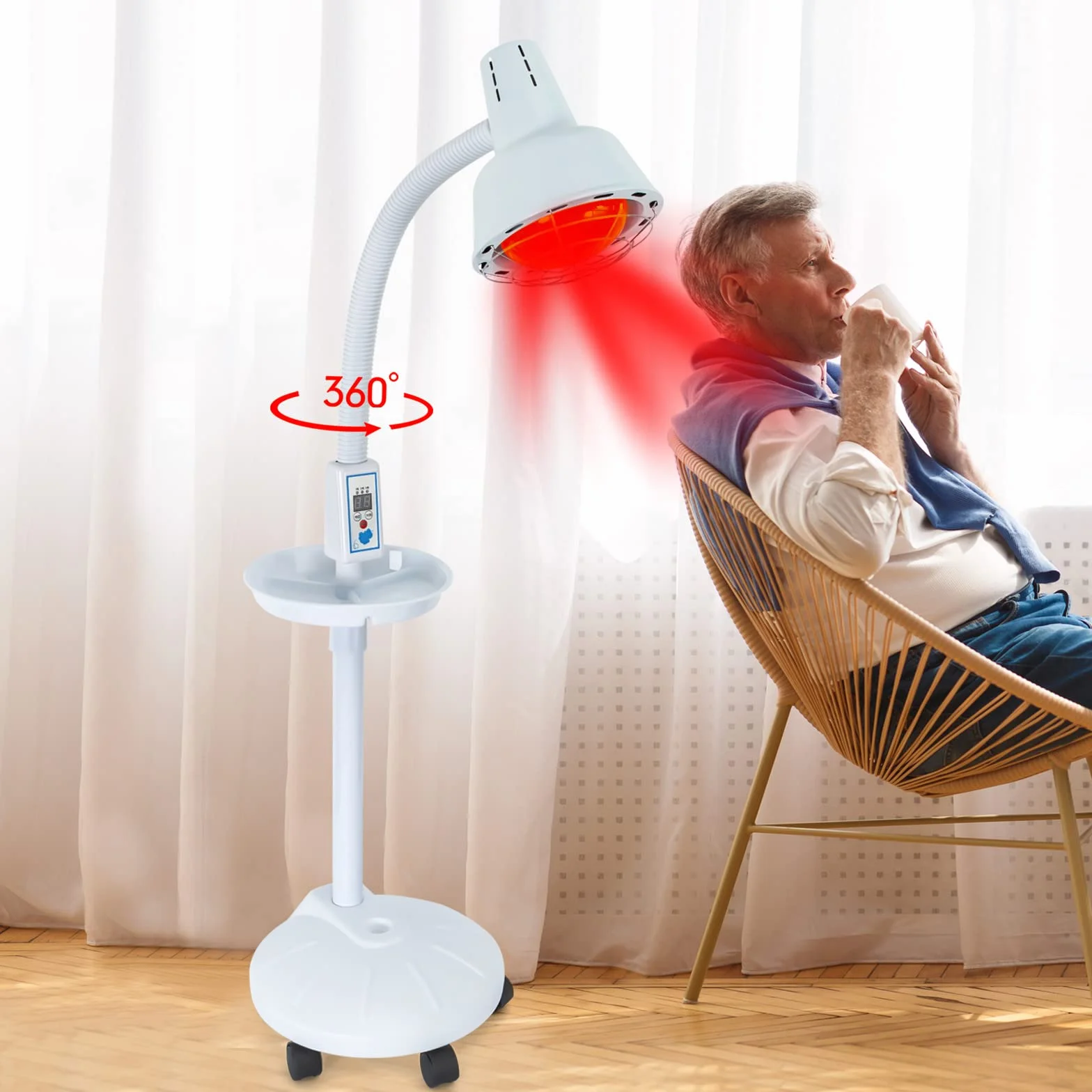 Promiennik podczerwieni 275 W czerwone światło regulowana temperatura stojak
