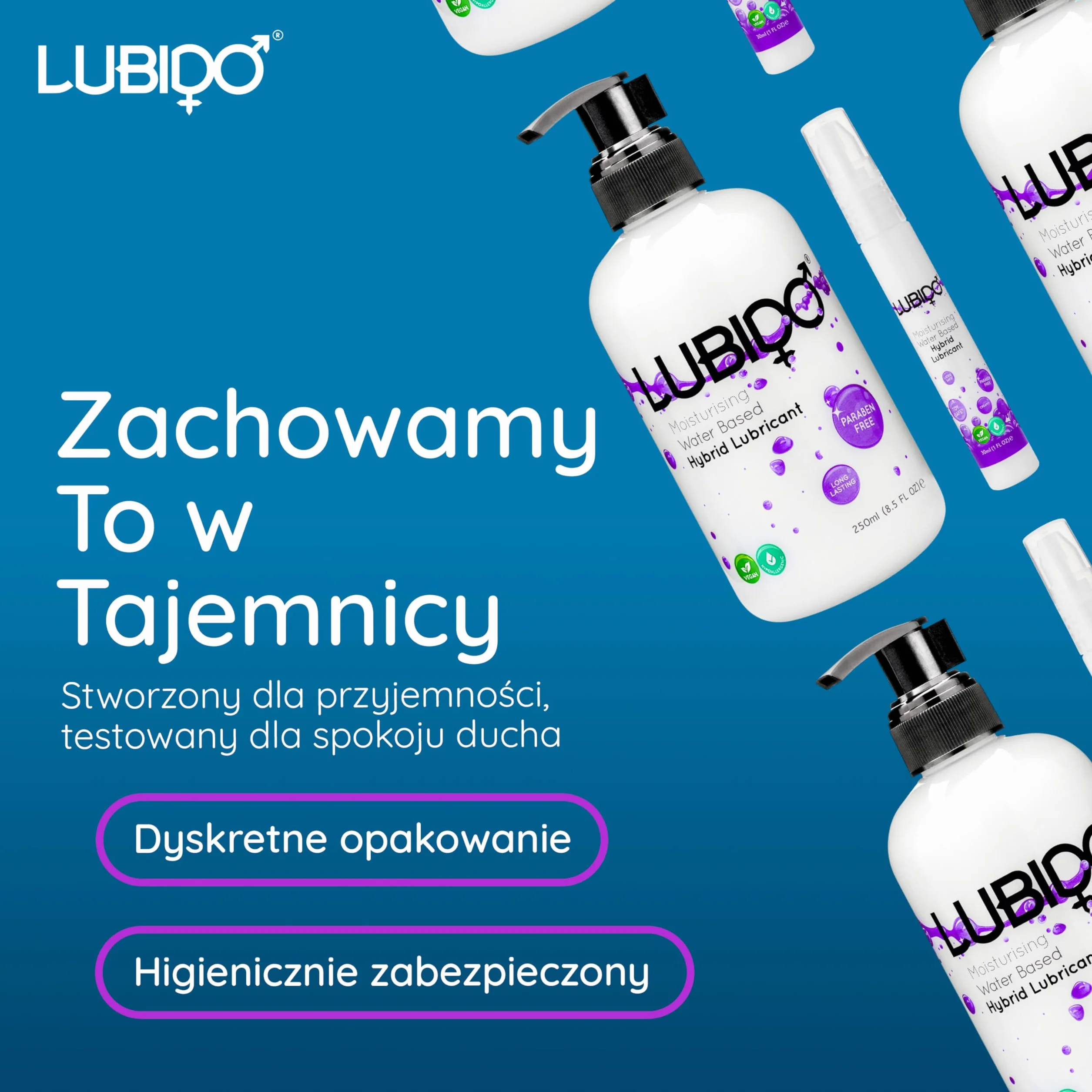 Nawilżający hybrydowy lubrykant na bazie wody bez parabenów od Lubido – 30ml