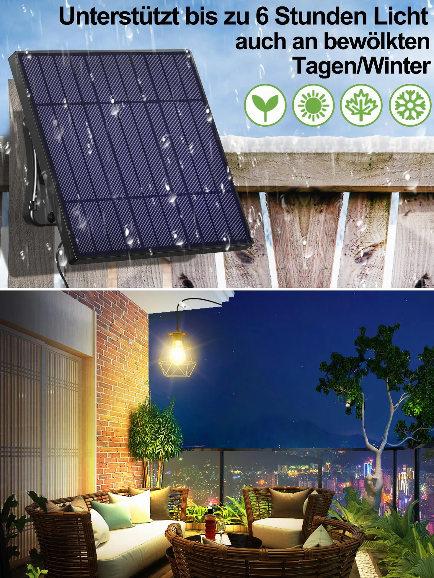 intelamp Solarne lampy wiszące do użytku na zewnątrz, do wnętrz, 4000 mAh, lampy solarne do użytku na zewnątrz, z pilotem zdalnego sterowania, do ogrodu, na taras, balkon, pawilon