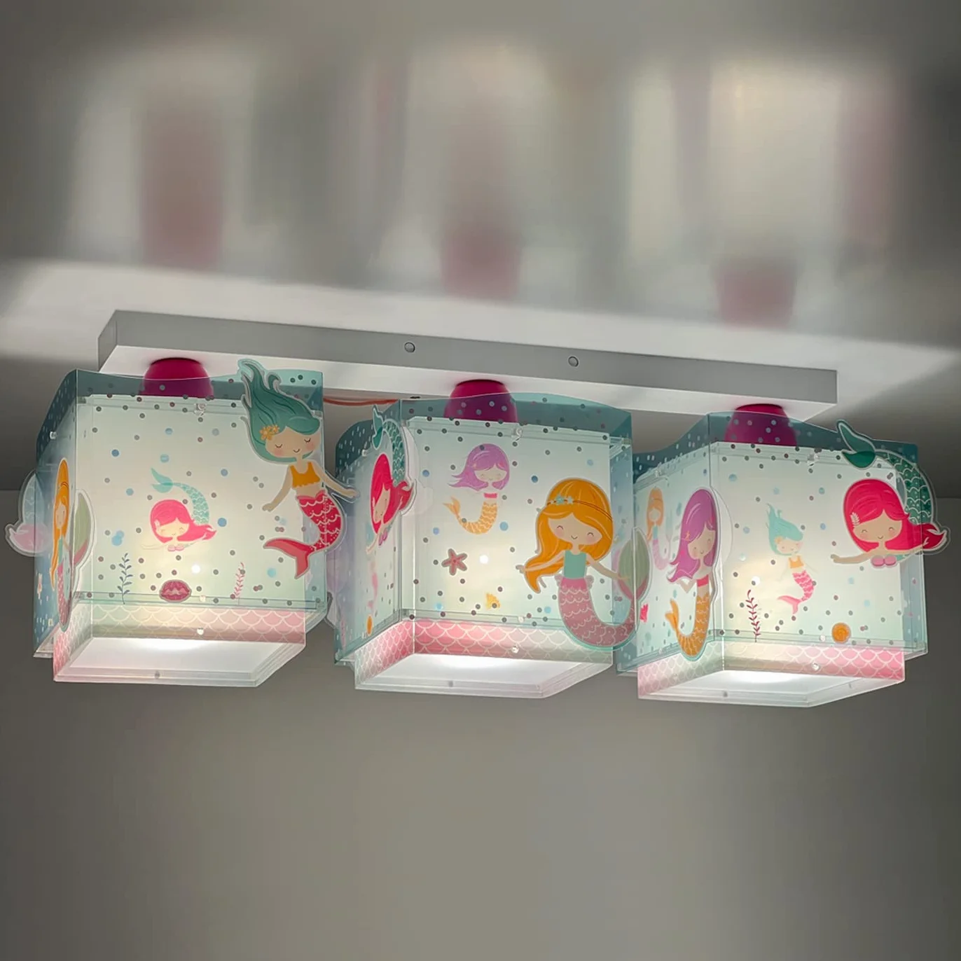Dziecięca lampa sufitowa Dalber z 3 światłami i syrenami
