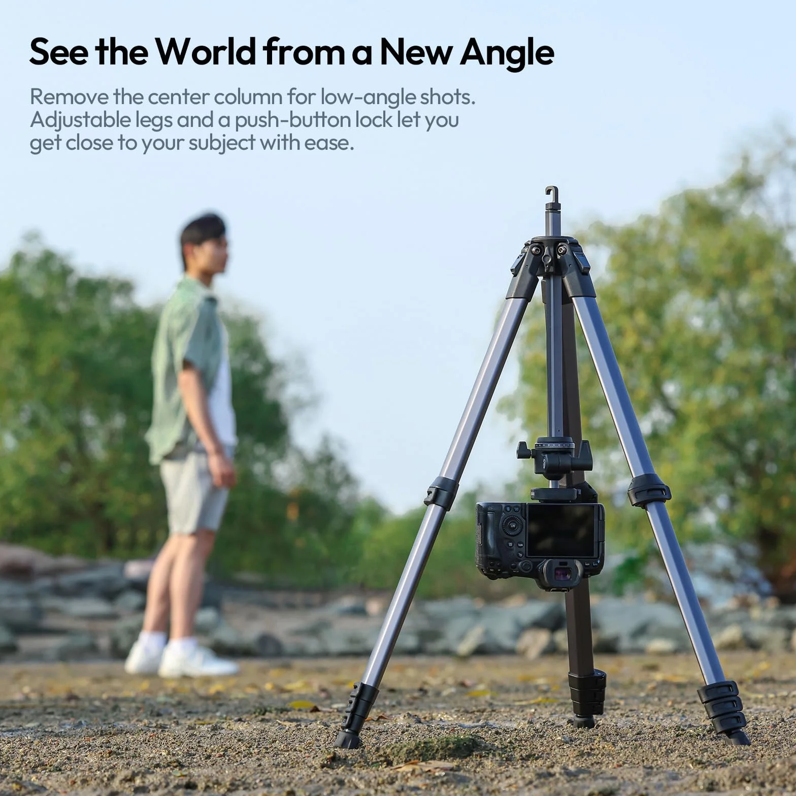 ULANZI Ombra II statyw do aparatu fotograficznego 156 cm, głowica kulowa 360°, statyw podróżny
