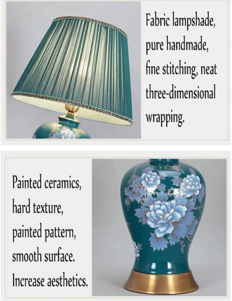 Lampa Stołowa Lampy Stołowe Do Salonu Ręcznie Robione Kwiatowe Ceramiczne Lampki Nocne Europejska Dekoracja Lampa Stołowa Stożkowy Klosz Bębnowy Dekoracja Do Salonu Lampy