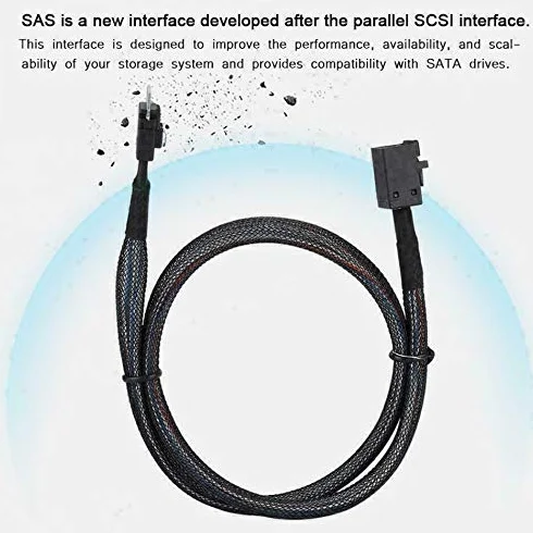 INNOV8 Slim SAS SFF-8654 4i 38pin do Mini SAS HD SFF-8643 36-pinowy kabel docelowy 0,5 m