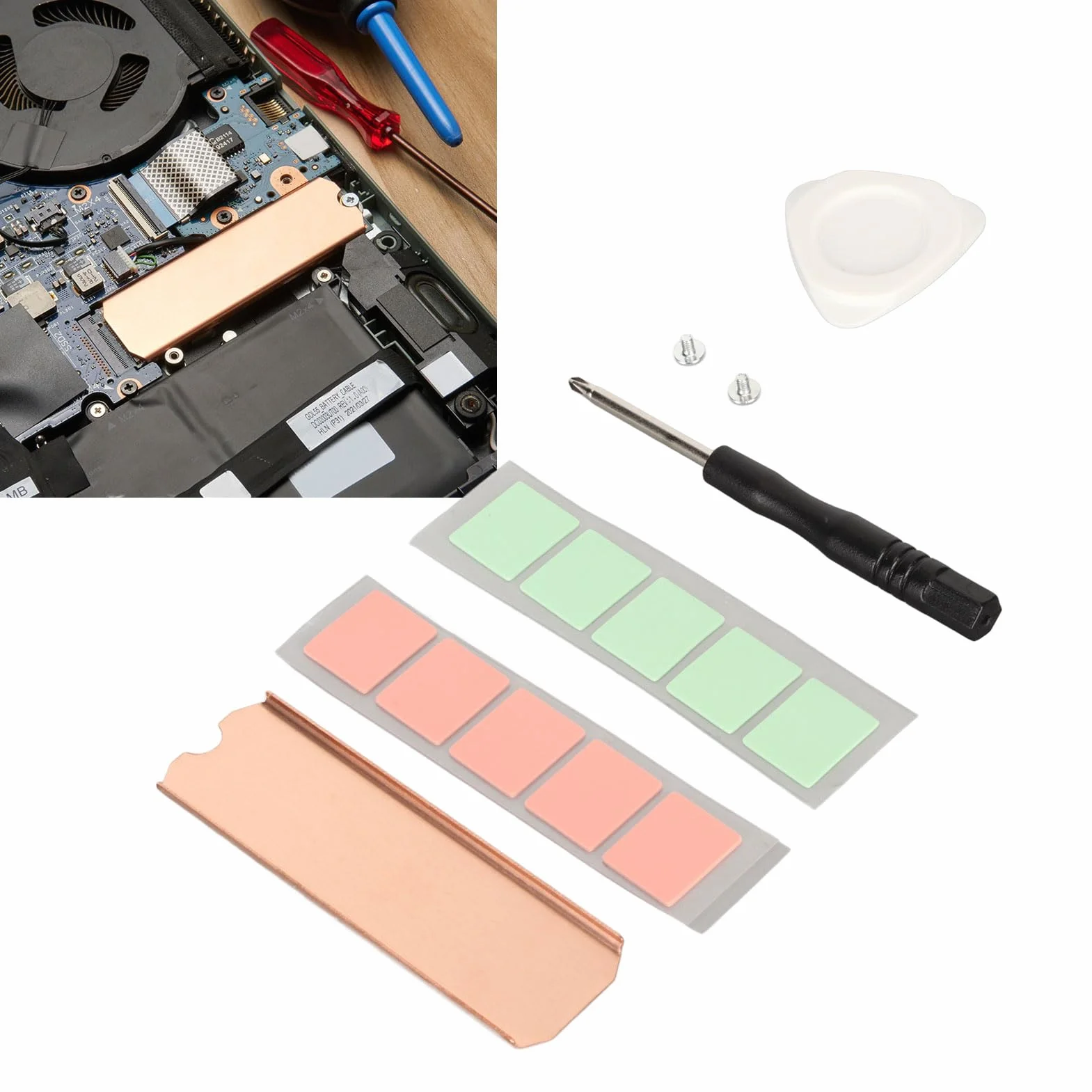Radiator M.2 2280 SSD z silikonową podkładką termiczną, Odporny na korozję do Laptopa NVMe