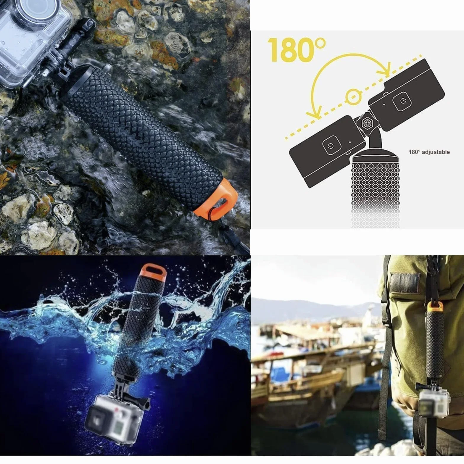 Wodoodporny pływający uchwyt ręczny Monopod do telefonu i kamery akcji kompatybilny z GoPro Hero SJCAM Fusion Insta360