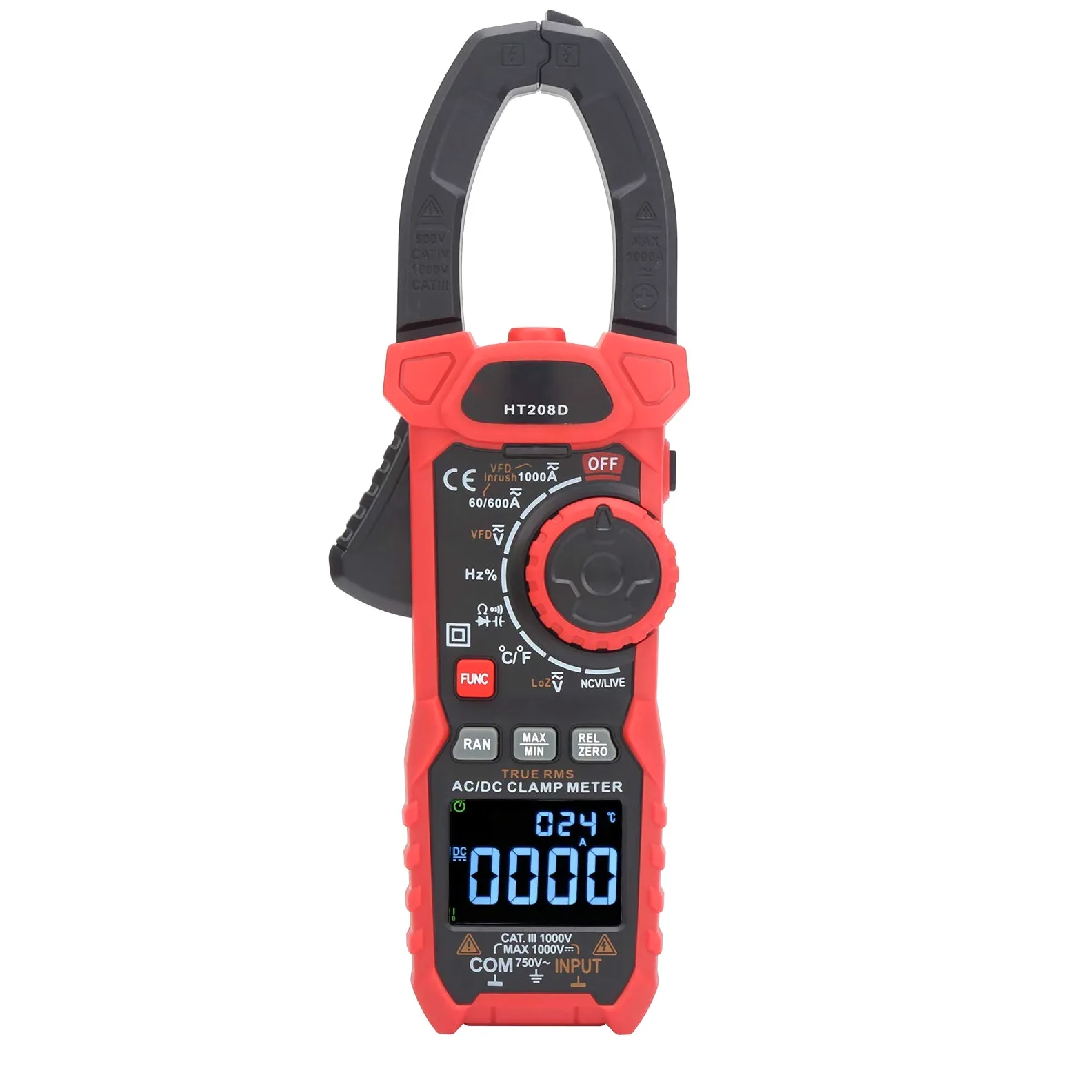 HT208D cyfrowy miernik cęgowy, przenośny multimetr AC / DC tester napięcia prądu stałego NCV 6000 zliczeń dla zasilania konwersji częstotliwości