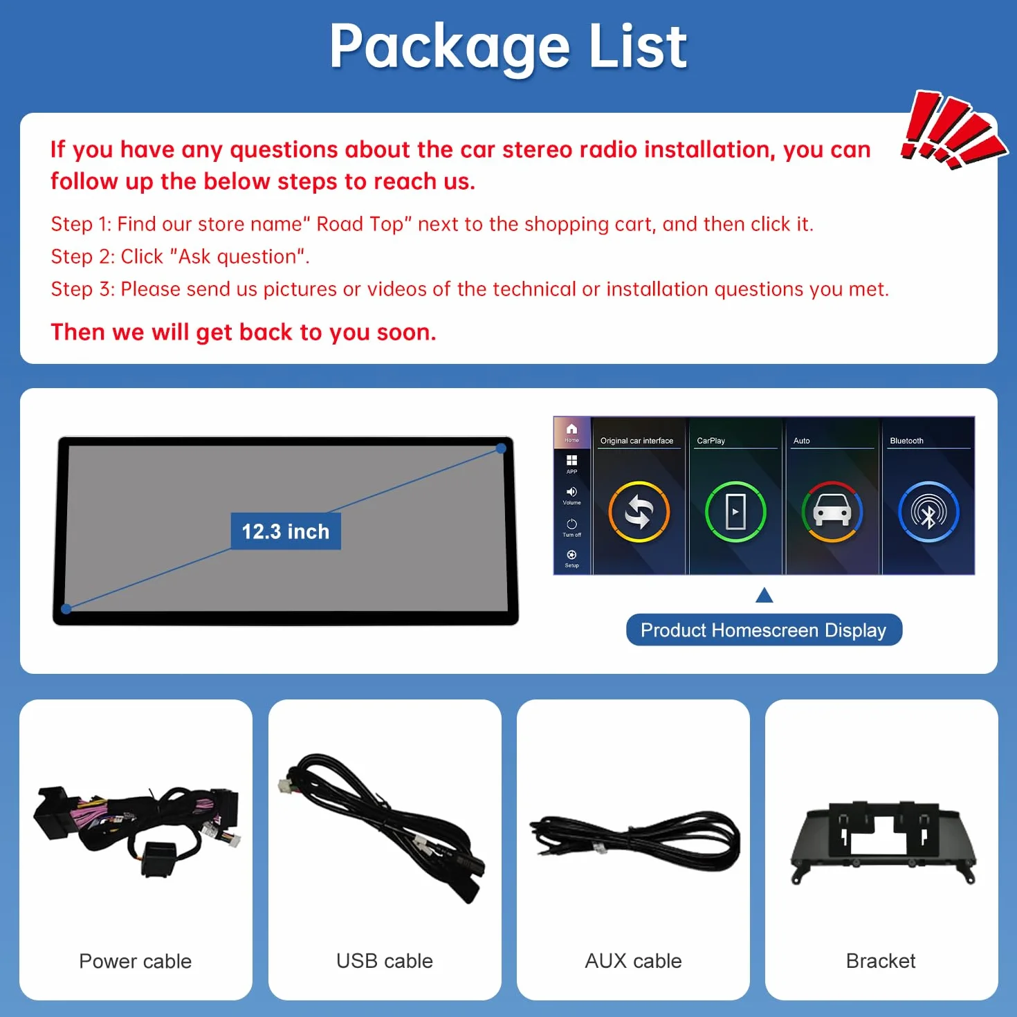 Road Top Ekran CarPlay 12,3-calowe radio samochodowe dla BMW X3 X4 F25 CIC 2010-2013