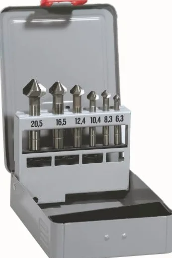 ALPEN HSS zestaw pogłębiaczy stożkowych 6-częściowy (Ø 6,3 – 20,5 mm, do wszystkich metali elektrycznych i nieżelaznych, tworzyw sztucznych twardych i miękkich) 229200096100