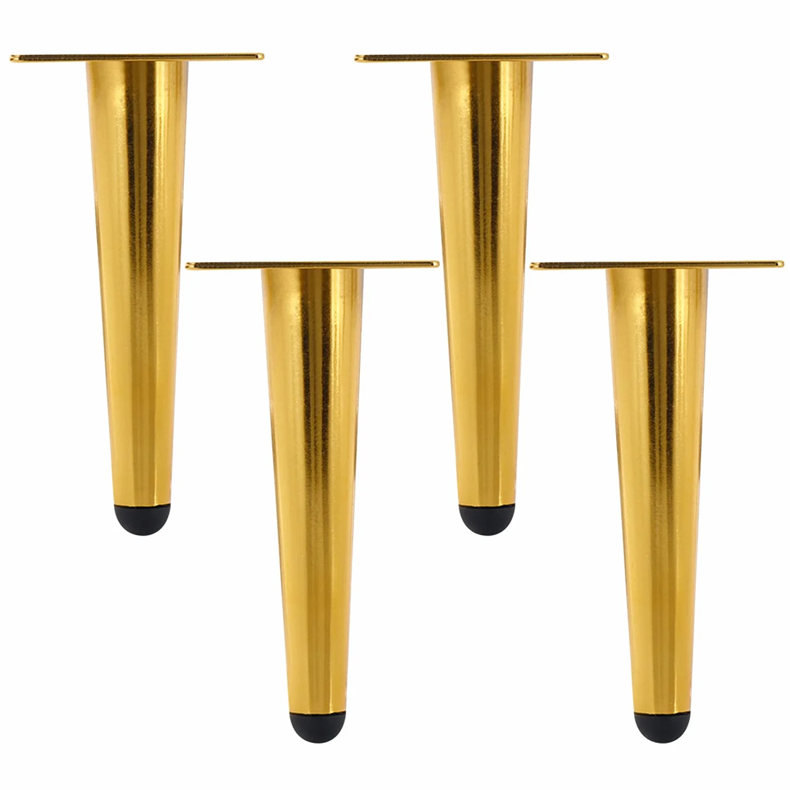 Nogi zamienne Niture, metalowe nogi stołowe DIY, stożkowe nóżki Niture z antypoślizgowymi gumowymi podkładkami, do szafki RTV, sofy, szafki łazienkowej, stolika kawowego, łóżka, biurka/Średn