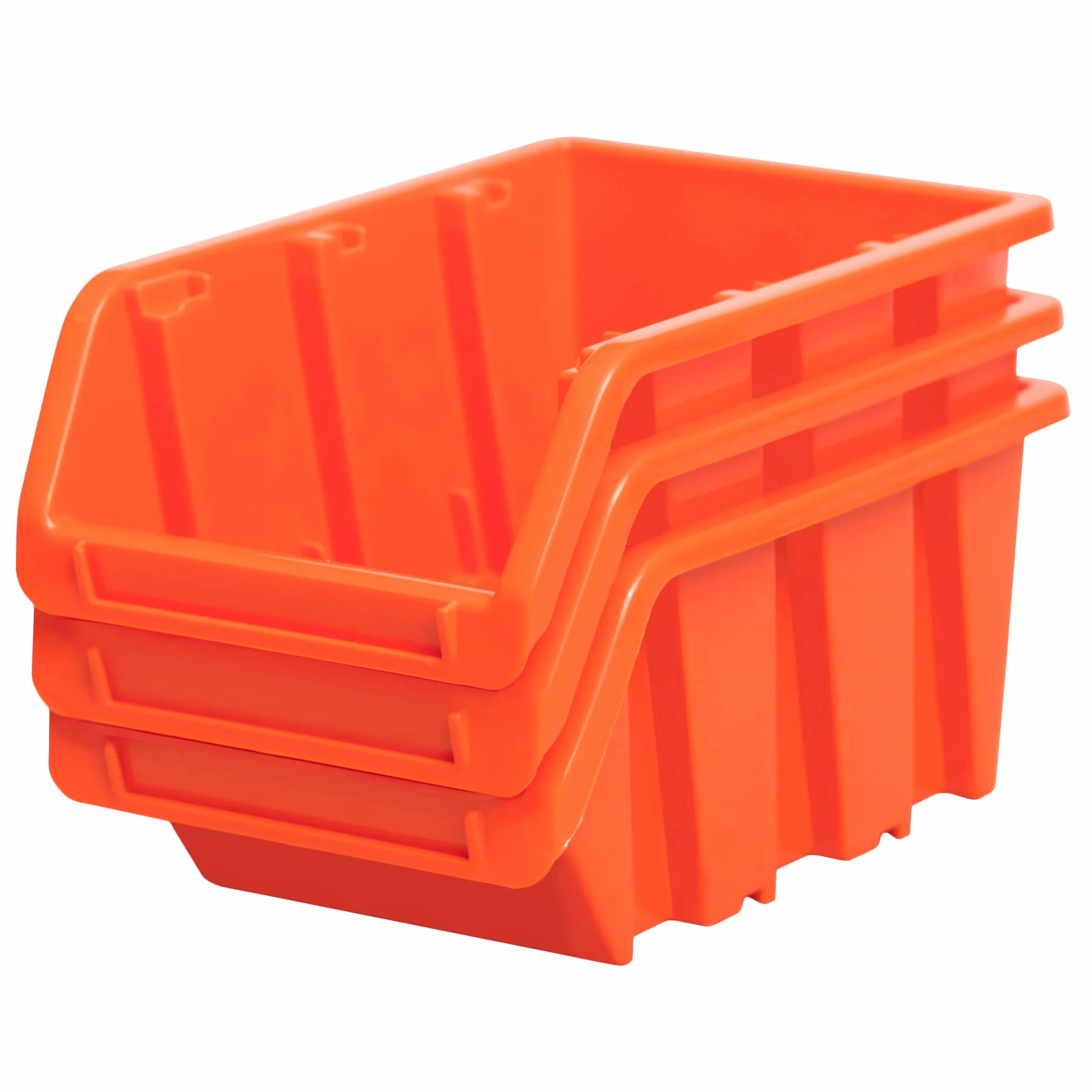 Botle 10 x pudełka magazynowe do warsztatu i garażu, pudełka do przechowywania, pudełka do sortowania, pudełka 120x195x90 mm, pomarańczowe pudełka magazynowe z tworzywa sztucznego, stosowe pudełka