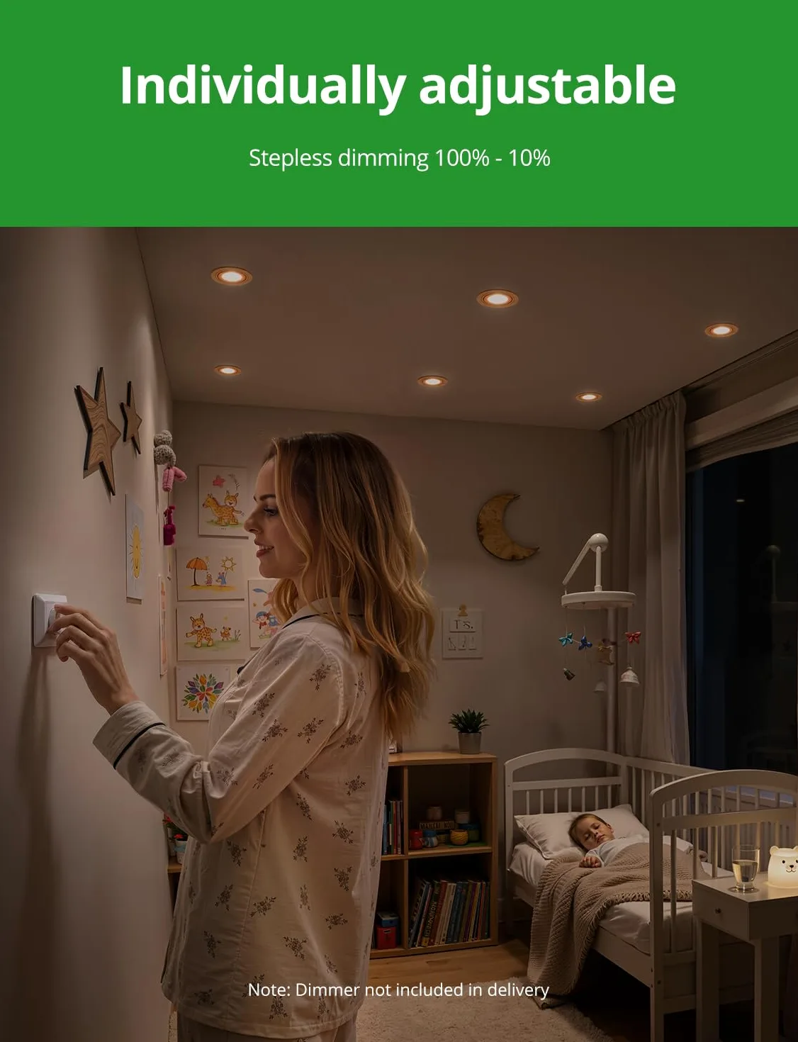 HOMEOW Reflektor Led do montażu z możliwością ściemniania IP44 Łazienka Reflektor obrotowy Drewno, dodatkowe płaskie reflektory sufitowe do wnętrz Otwór 72 mm - 80 mm do kuchni Ciepły/Neutralny/Zimny