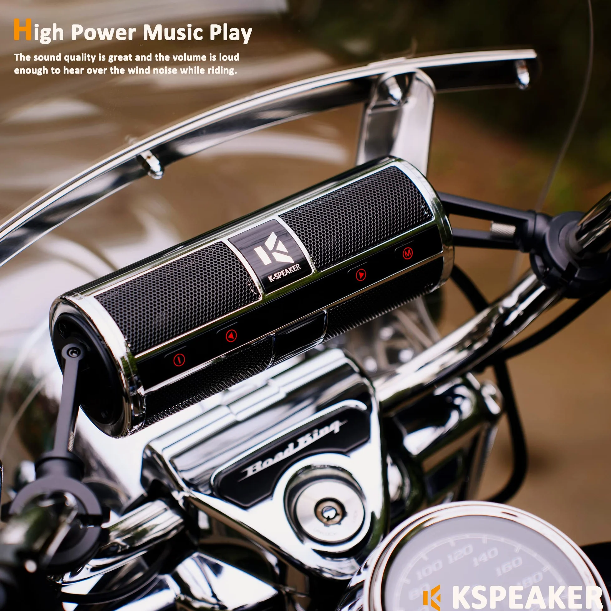 KSPEAKER Głośniki motocyklowe Bluetooth wodoodporny 12V 3 cala Metalowy MP3