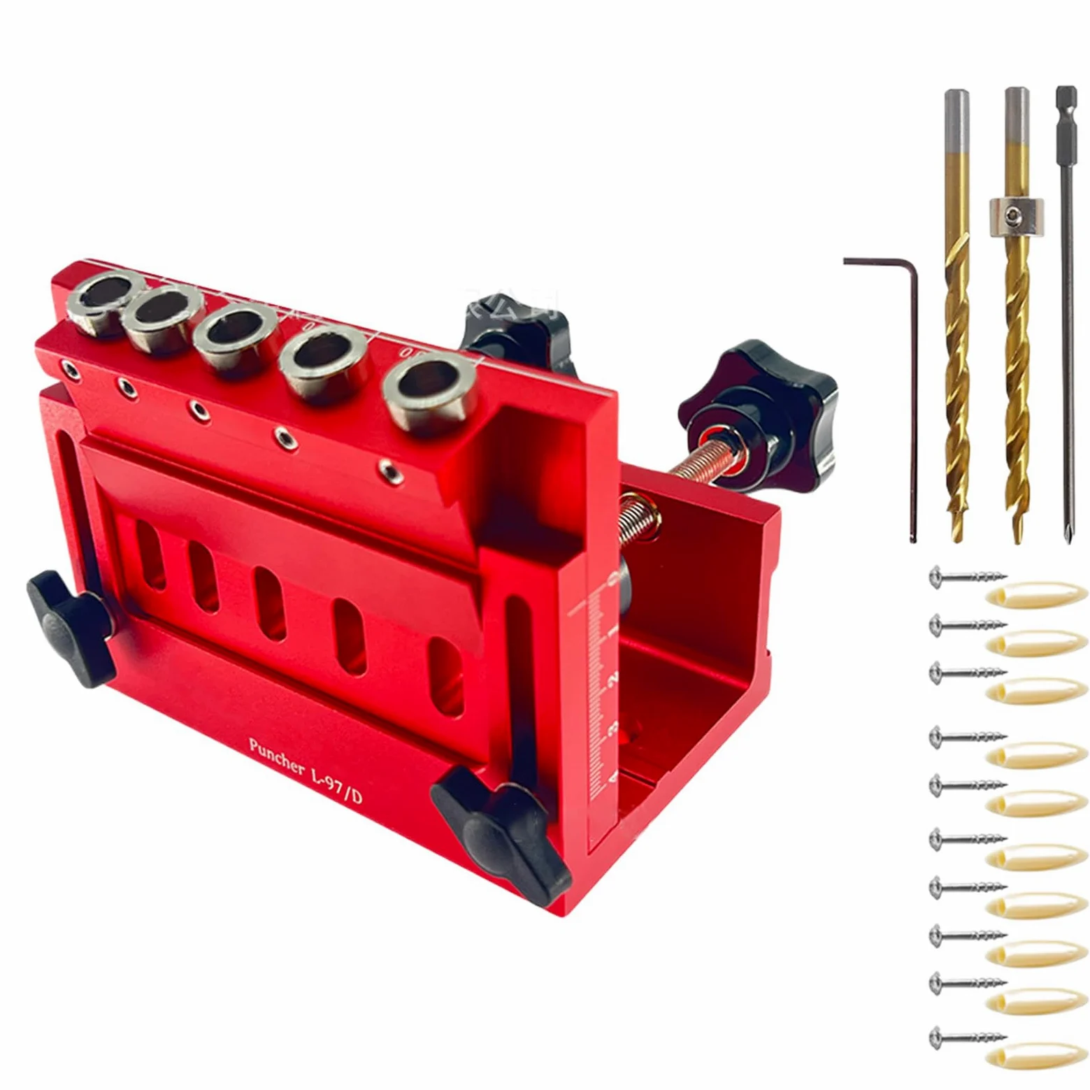 Pocket Jig Hole Kit – regulowane urządzenie do prowadzenia otworów, aluminiowe narzędzie do pozycjonowania do projektów domowych i prac stolarskich