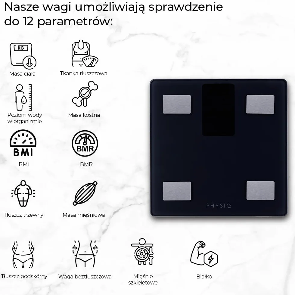 Cyfrowa waga osobowa z analizą tkanki tłuszczowej, pomiar tkanki tłuszczowej, waga osobowa