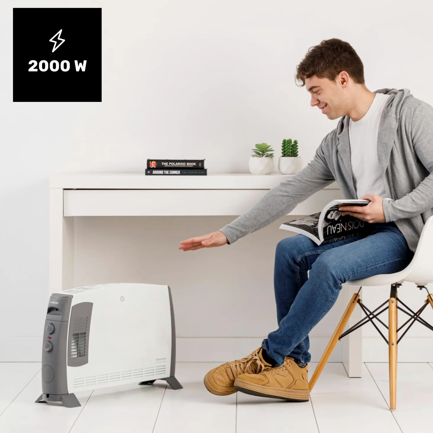 Taurus Grzejnik konwektorowy klimatyczny Turbo 2000 | 2000 W | 3 poziomy intensywności ciepła + Turbo | regulowany termostat | powierzchnia do 20 m² | nóżki w zestawie | uchwyt do przenoszenia