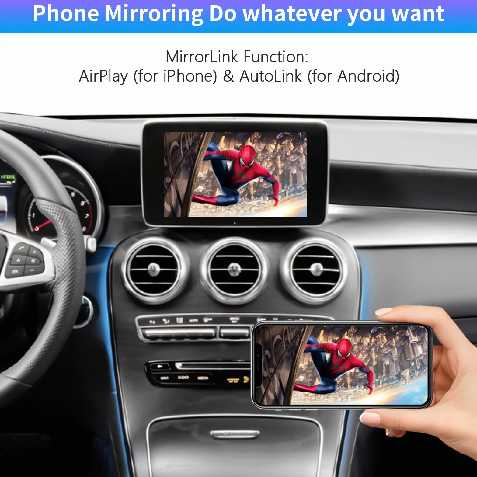 Road Top Bezprzewodowy Adapter CarPlay dla Mercedes Benz NTG5.0 C Class W205 GLC Class 2015-2018