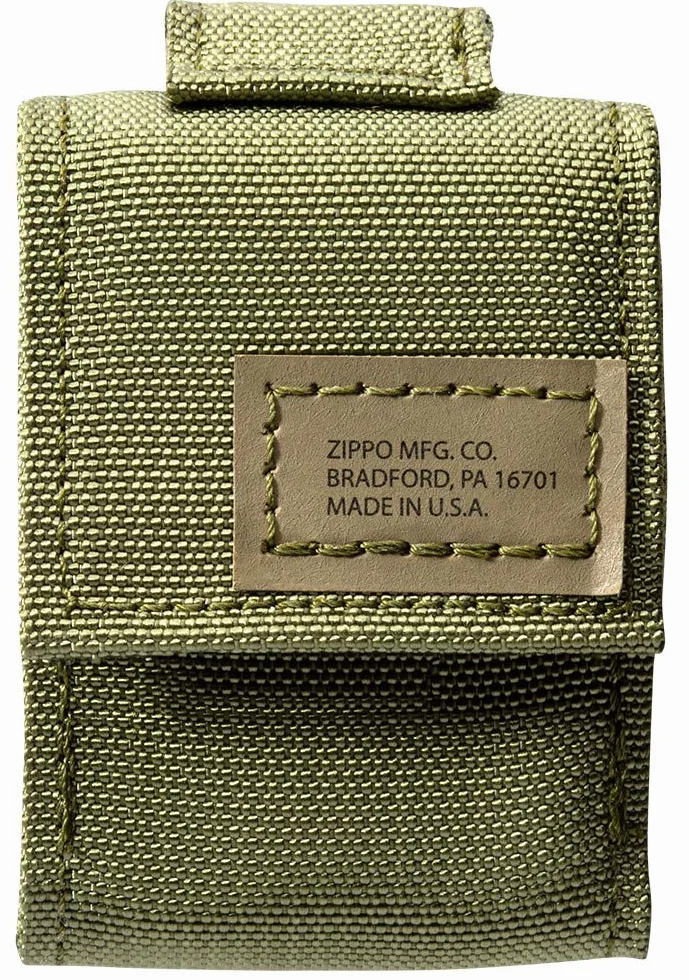 Zippo OD Green Tactical Pouch and Black Crackle Windproof Lighter Gift Set