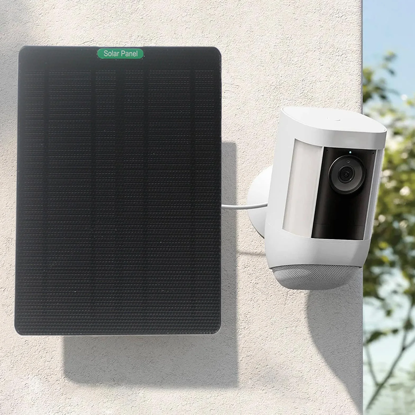Ring Doorbell ładowarka słoneczna, panel ładowania dzwonków wideo, akcesoria 50 W, odporny na warunki atmosferyczne uchwyt zewnętrzny, kompaktowy, idealny na ścianę, podwórko, wejście do mieszkania