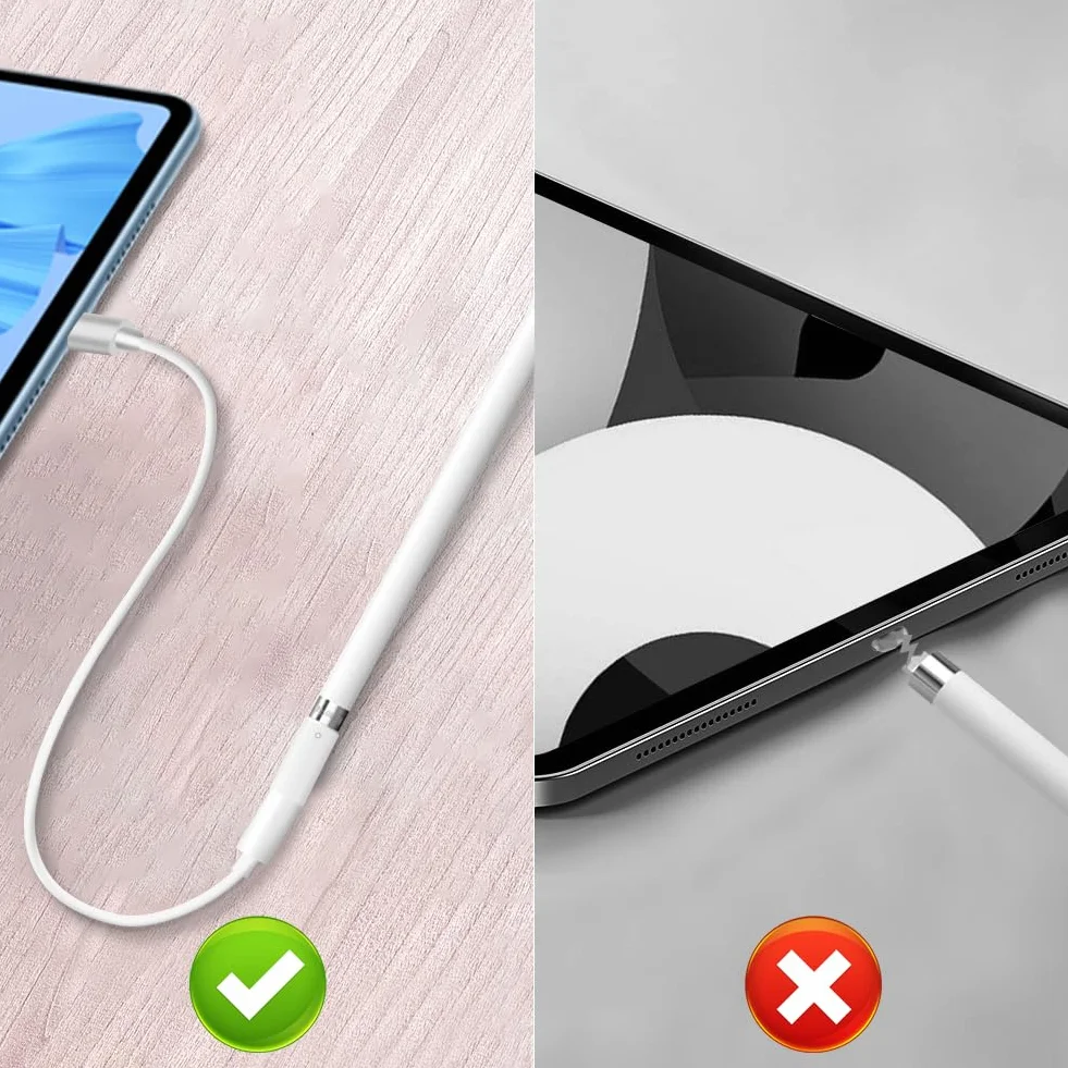 flintronic Kabel do ładowania Apple Pencil, adapter do ładowania typu C, wtyczka kompatybilna z Apple Pencil 1. generacji, kompatybilny z iPad Pro 12,9" 10,5" 9,7" iPad Air 3. generacji