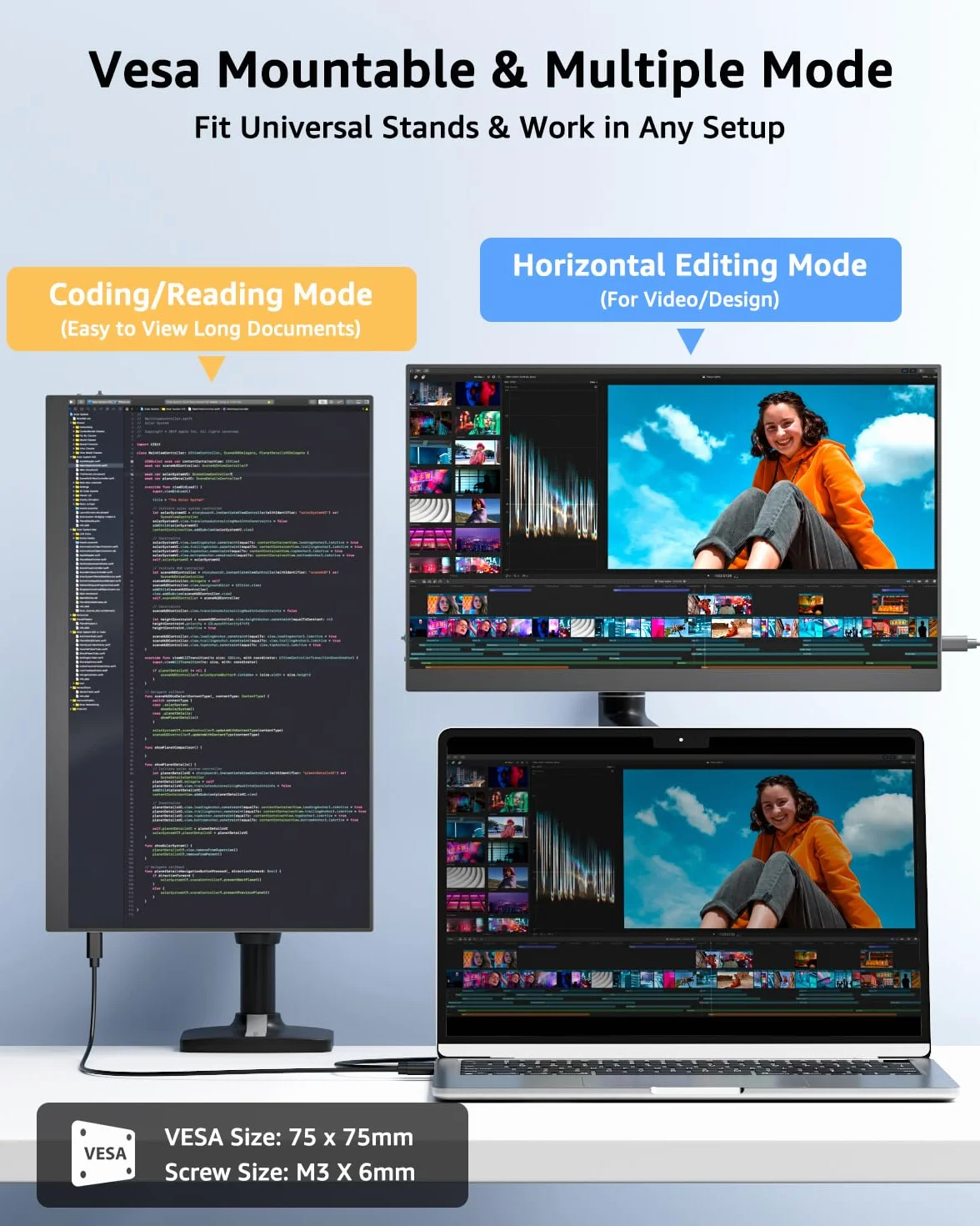 Yodoit przenośny monitor 15,6" FHD 1920x1080P IPS | Łączność USB-C i HDMI, wbudowane głośniki, z inteligentną okładką, do laptopa, PC, Mac, PS3/4/5, Xbox