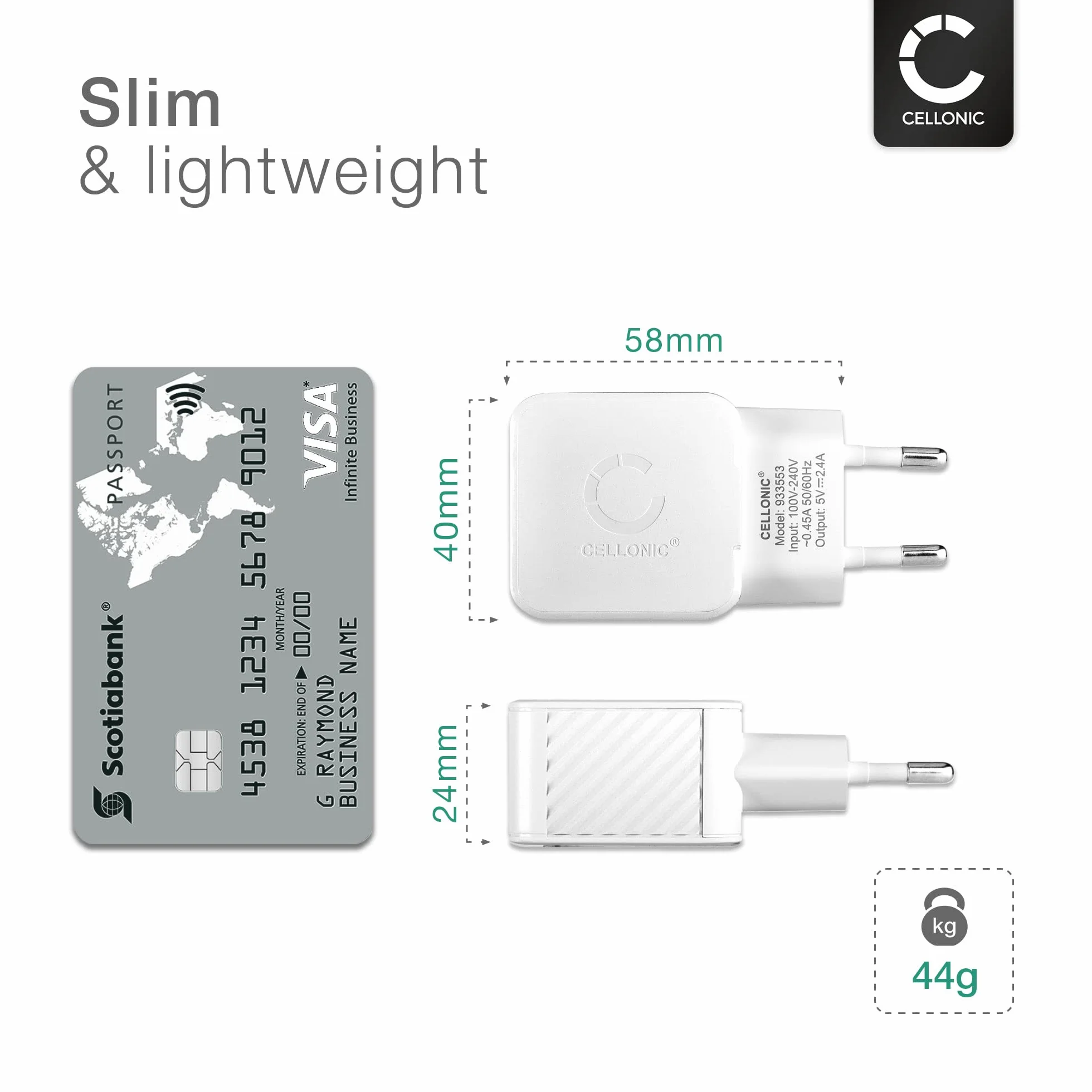 CELLONIC® Ładowarka USB szybka ładowarka do telefonu smartfona tabletu adapter zasilania wtyczka sieciowa