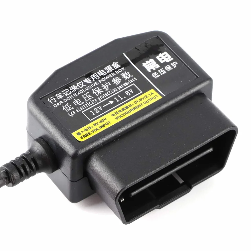Kabel zasilający OBD2 na USB 16 pin do Dash Cam samochodowej 18.7 cala