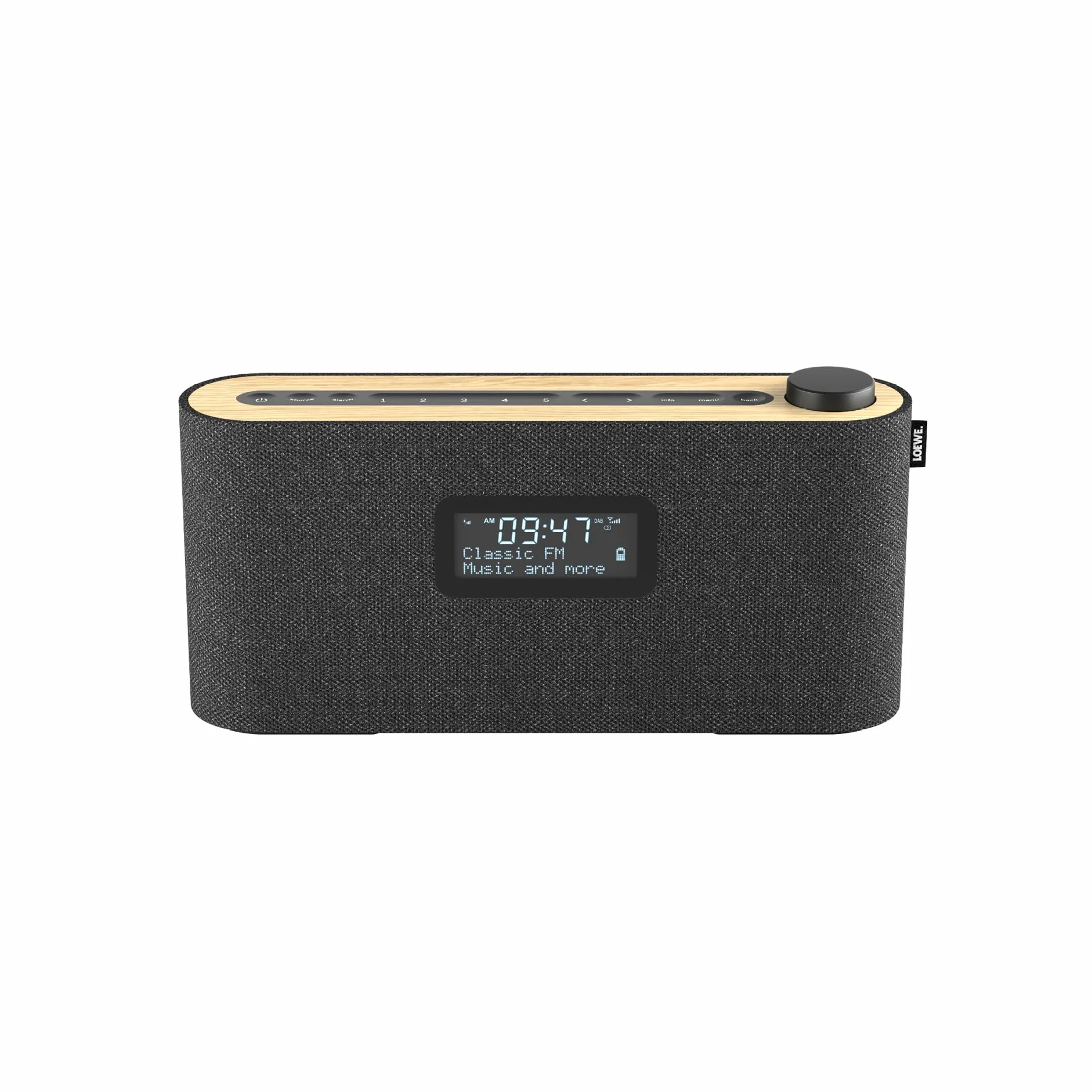 Loewe DAB+ Radio 28 W z dźwiękiem Hi-Fi LCD 14h Odtwarzania Ładowanie USB-C Naturalny Dąb