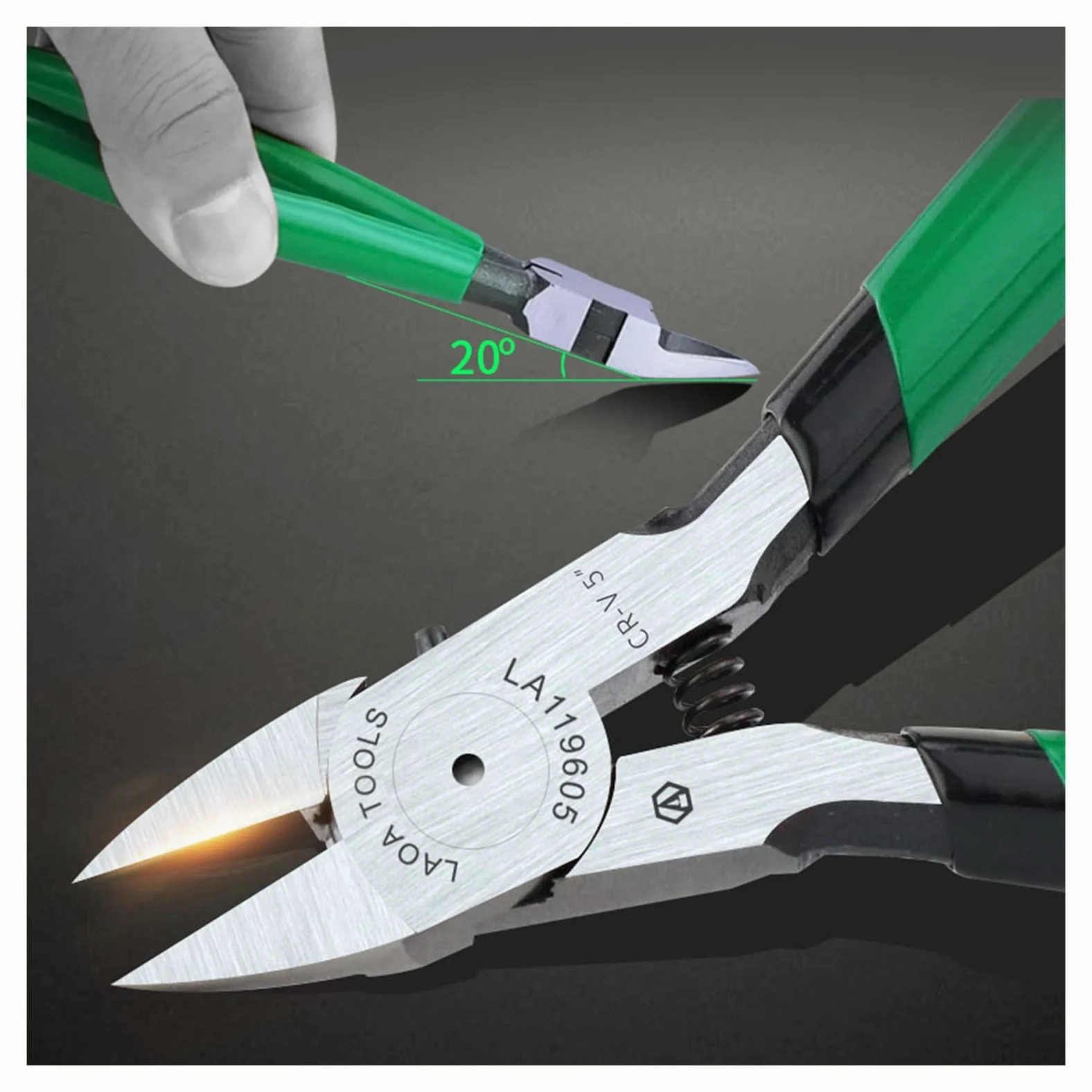 JINGYAN Szczypce 5 Inch Electrical Scissors Cr-V Diagonal Pliers Iron Wire Copper Cutters With Labor-saved Spring