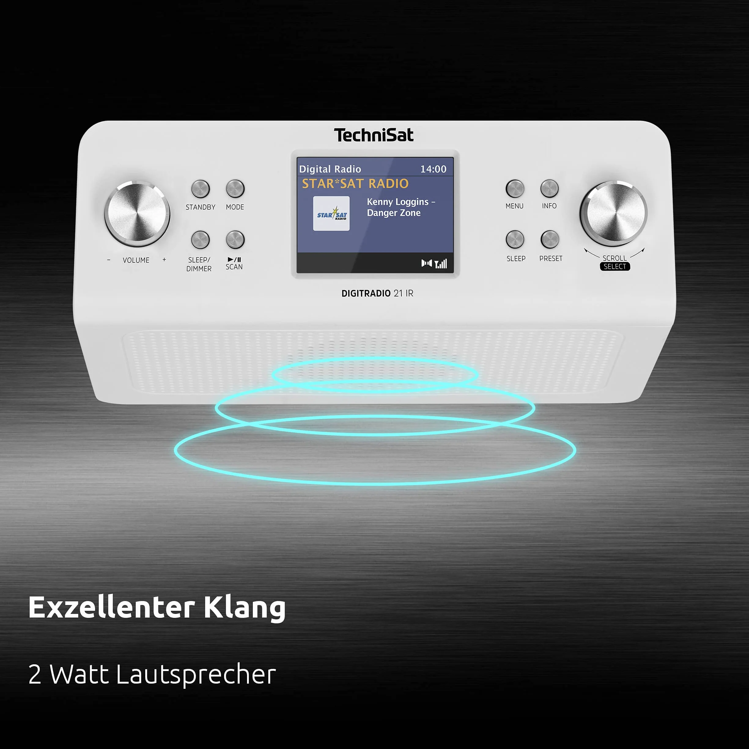 TechniSat DIGITRADIO 21 IR Podblatowe Radio Kuchenne DAB+ FM Internet Bluetooth 2 W Białe