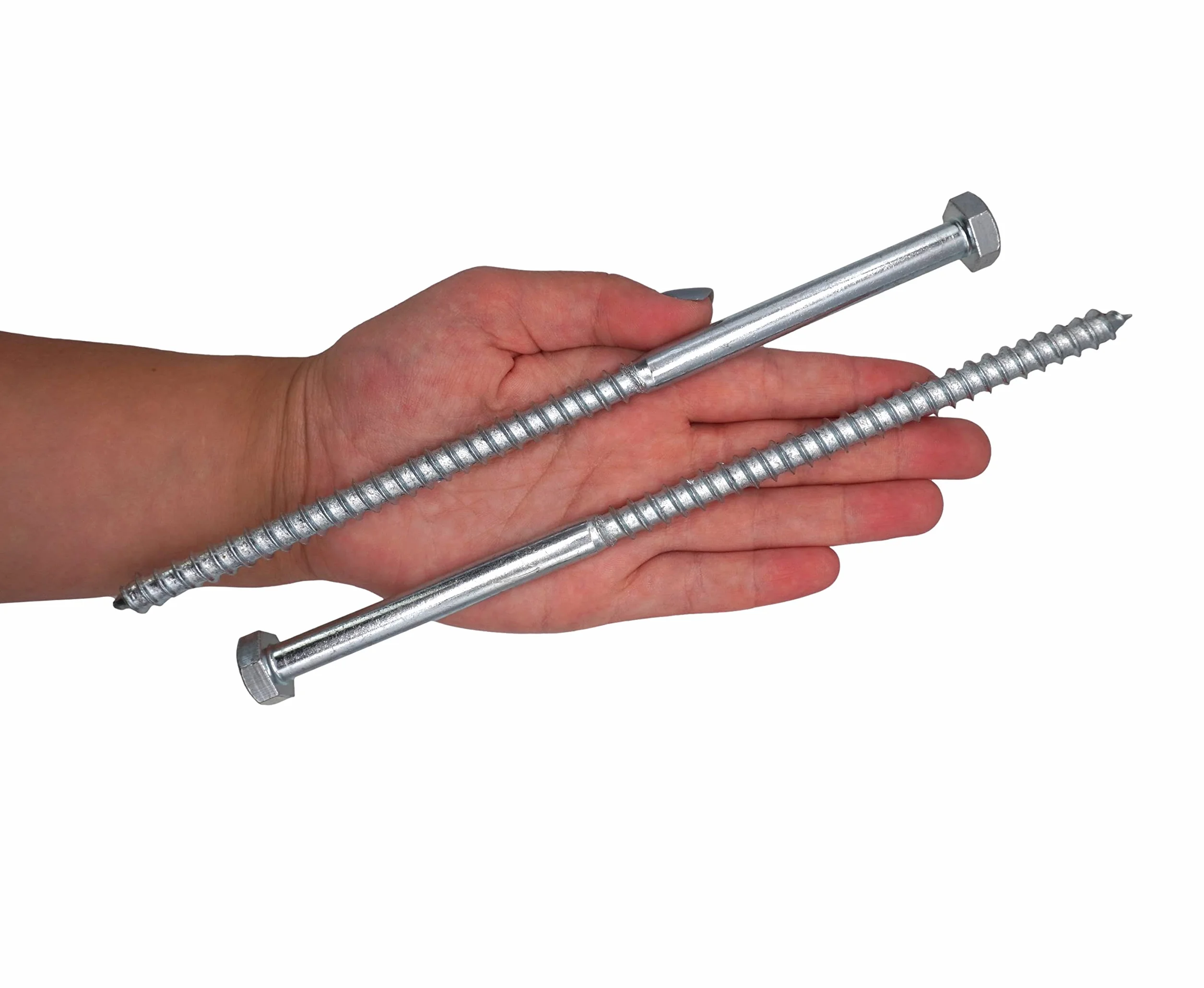 SKIR'CO (15 szt.) DIN 571 śruby do drewna z łbem sześciokątnym z łbem sześciokątnym M10 x 220 mm, śruby śrubowe, śruba sześciokątna, śruby opóźniające