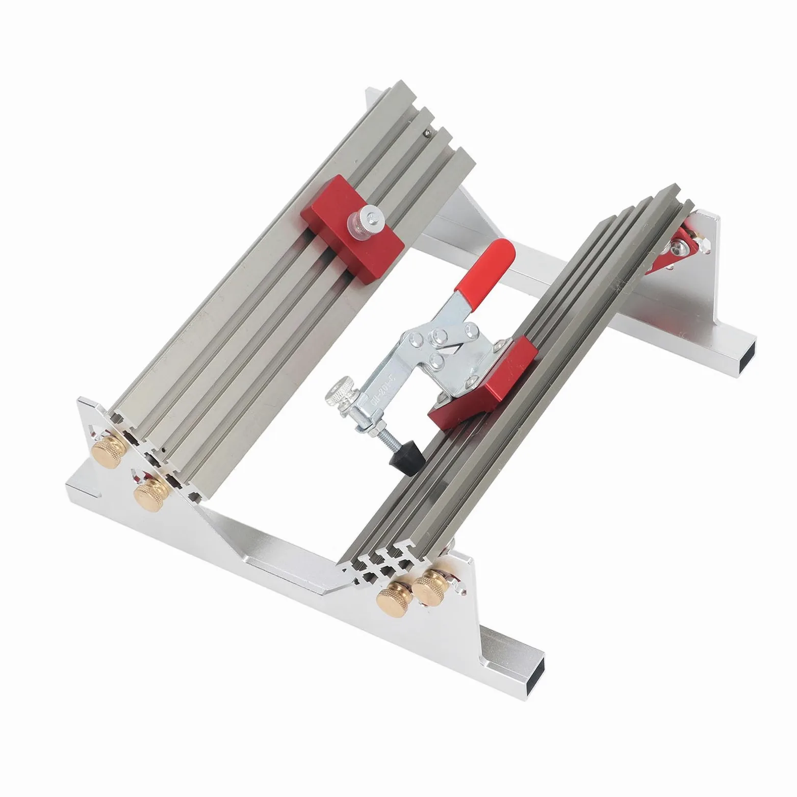 Generic Lokalizator Zacisków Szuflad ze Stopu Aluminium 1/2 Cala-16 Cali, 2 Ustawienia Wysokości, Wbudowane Ograniczniki Odchylania, do Prac Stolarskich, Obróbki Mebli