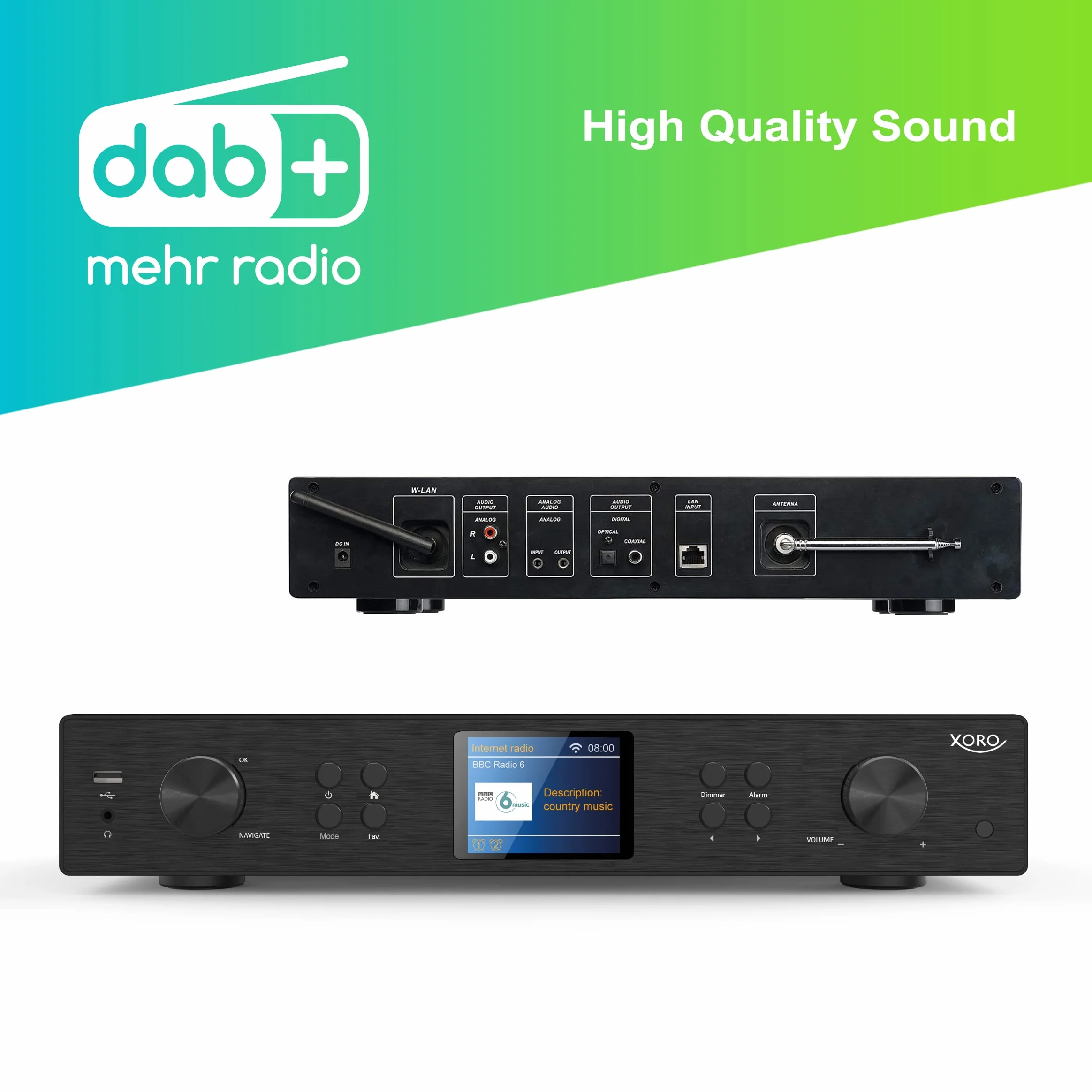 XORO HFT 440 Radio Internetowe DAB+ FM Wi-Fi Bluetooth SpotifyConnect HiFi